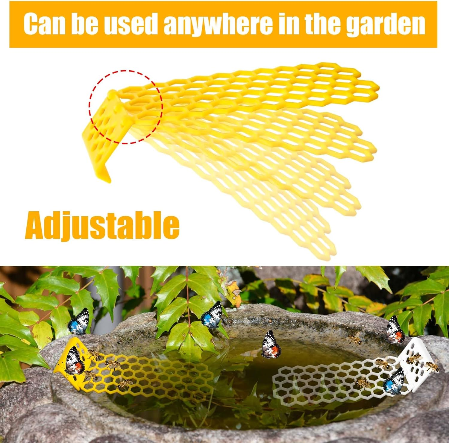 2Pcs Floating Bee Ladder, Plastic Floating Bee Island for Drinking Beehive Shaped Bee Watering Station Butterfly Bee Waterer for Beekeeping Feeding Equipment Bee Bath image number 1
