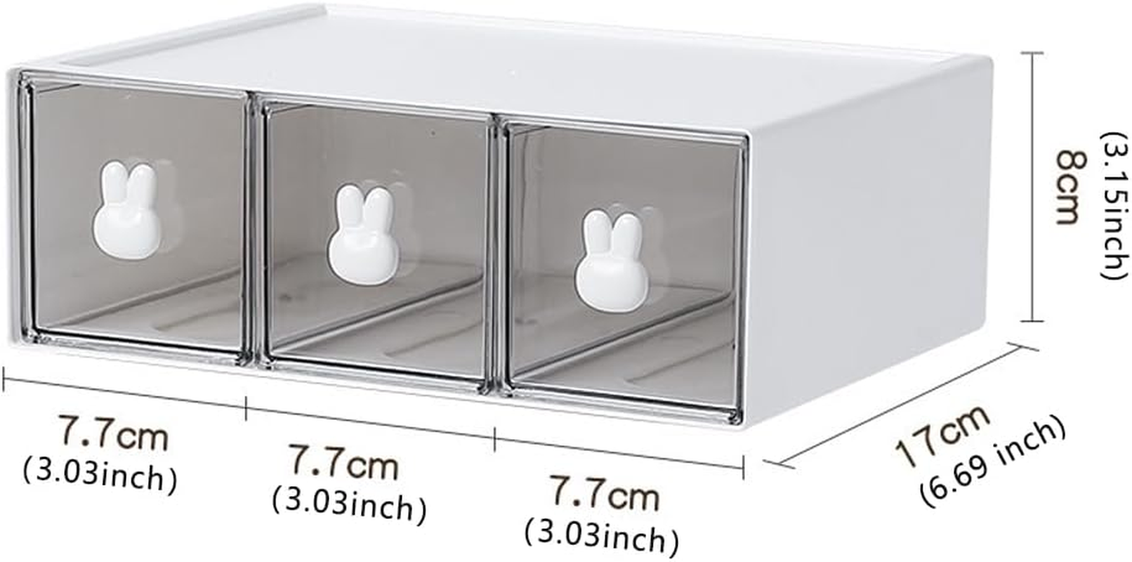 BAIEUEJO Cupboard Organizers Tea Box with 3 Drawers Plastic Stackable Tea Bag Organizer Storage Box for Tea Bags, Coffee, Etc. Kitchen Organiser for Kitchen/Bathroom/Dressing/Office, Etc (White) image number 2