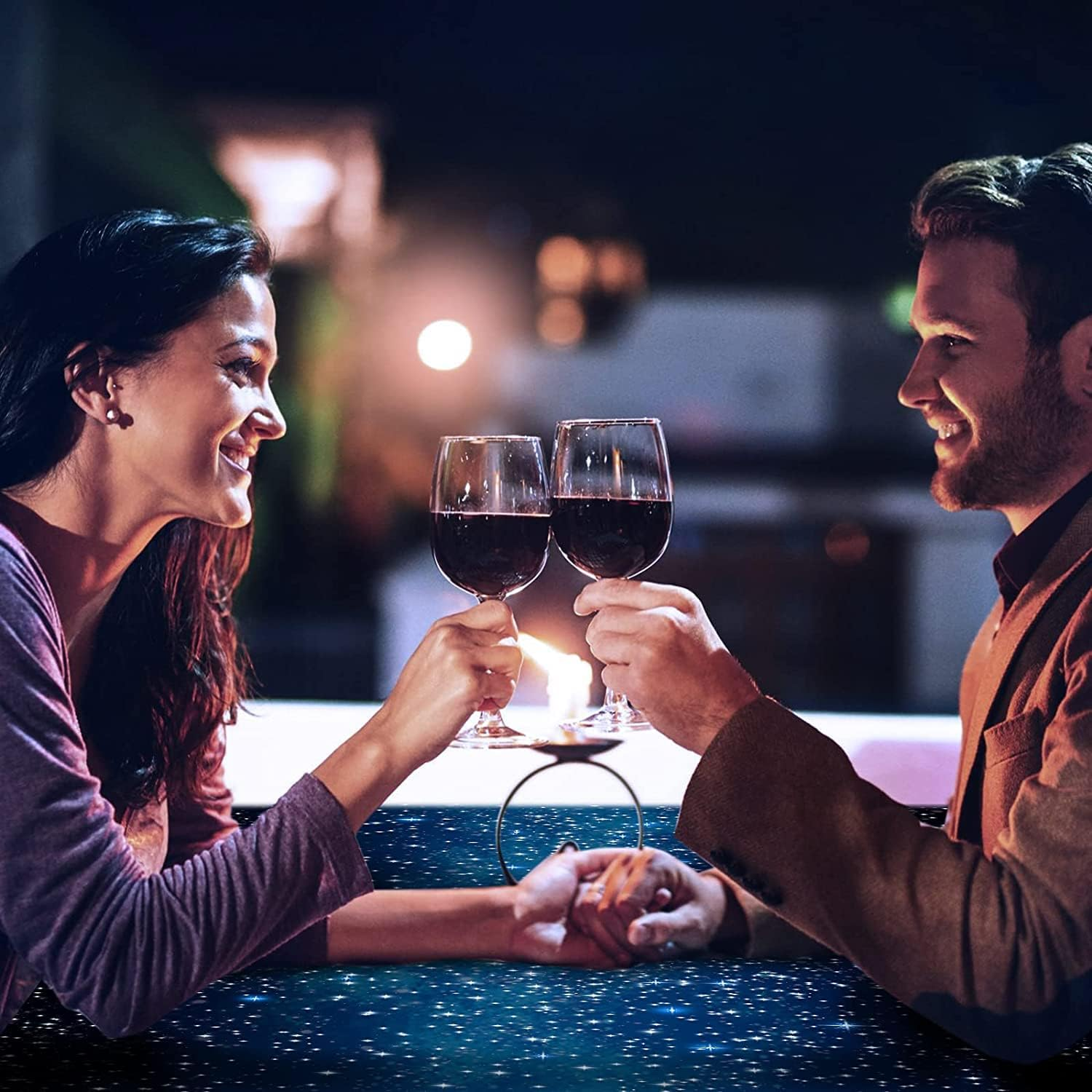 Space Tablecloth Starry Night Tablecloths 4PCS Decorations Plastic Galaxy Table Cover Space Stars Theme Party Supplies for Birthday Home Decorations, Waterproof Oil Proof Star Tablecloth 54'' X 108'' image number 3