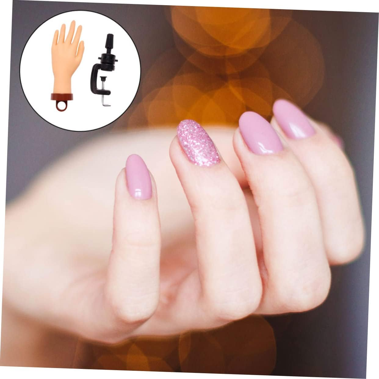 Flexible Nail Practice Hand Model with Stand, Realistic Soft Fake Manicure Training Tool for Professional Nail Art and Gel Design Users in Salon and Home Use image number 5
