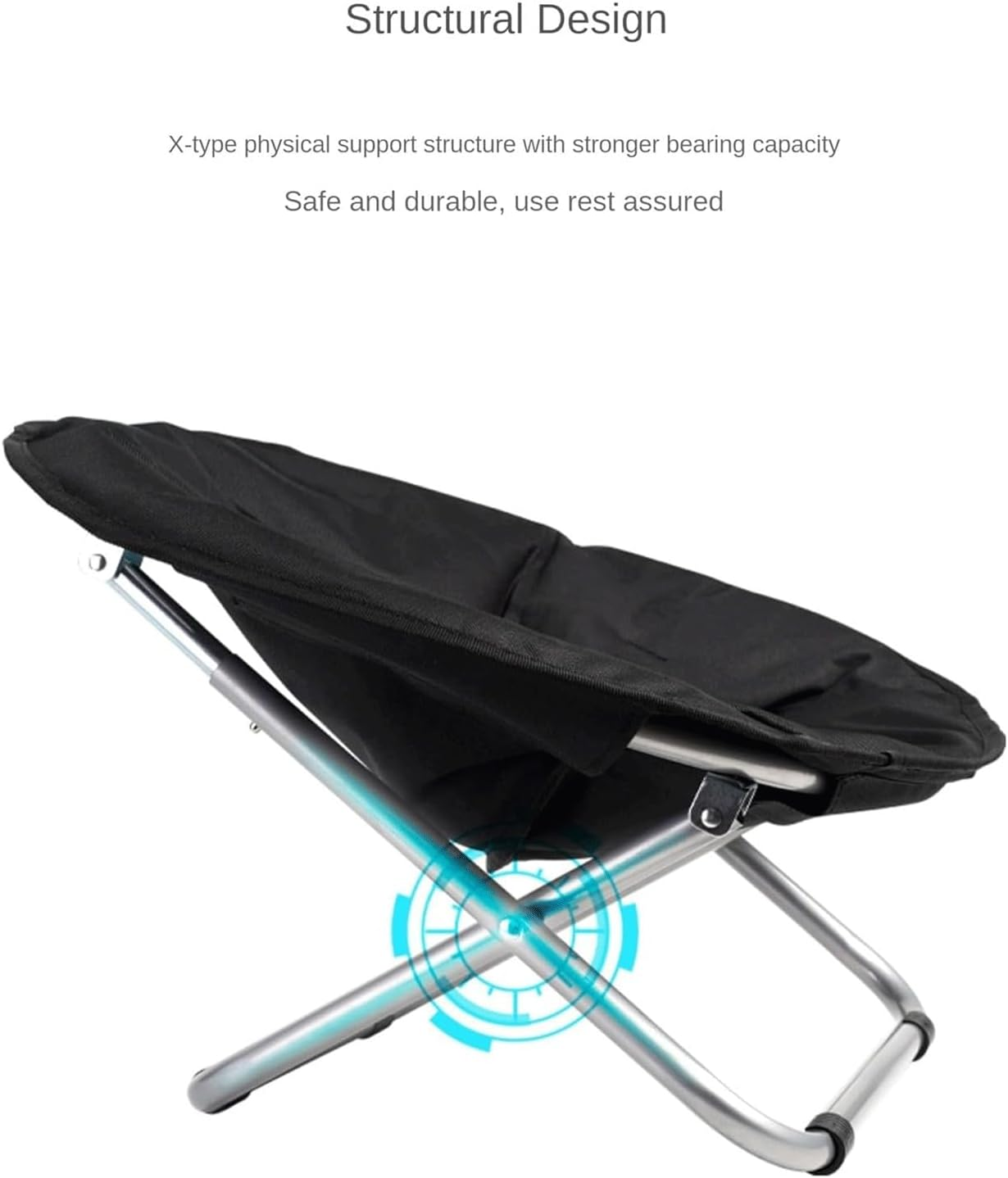 Portable Folding Pet Chair &ndash; Elevated Foldable Cat & Puppy Bed, Cozy Rocking Moon Chair with Sturdy Metal Frame for Bedroom, Apartments, Lounging & Garden image number 3