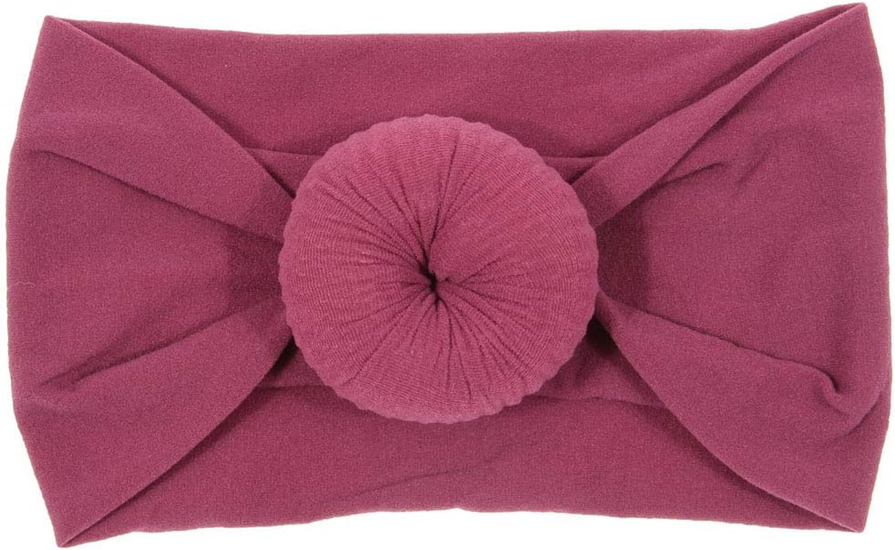 Nishine 6 Pack Cute Toddler Baby Girls Elastic Soft Nylon Headwraps Infant Knot Bow Headband Turban - Navy Set-6Pcs image number 6