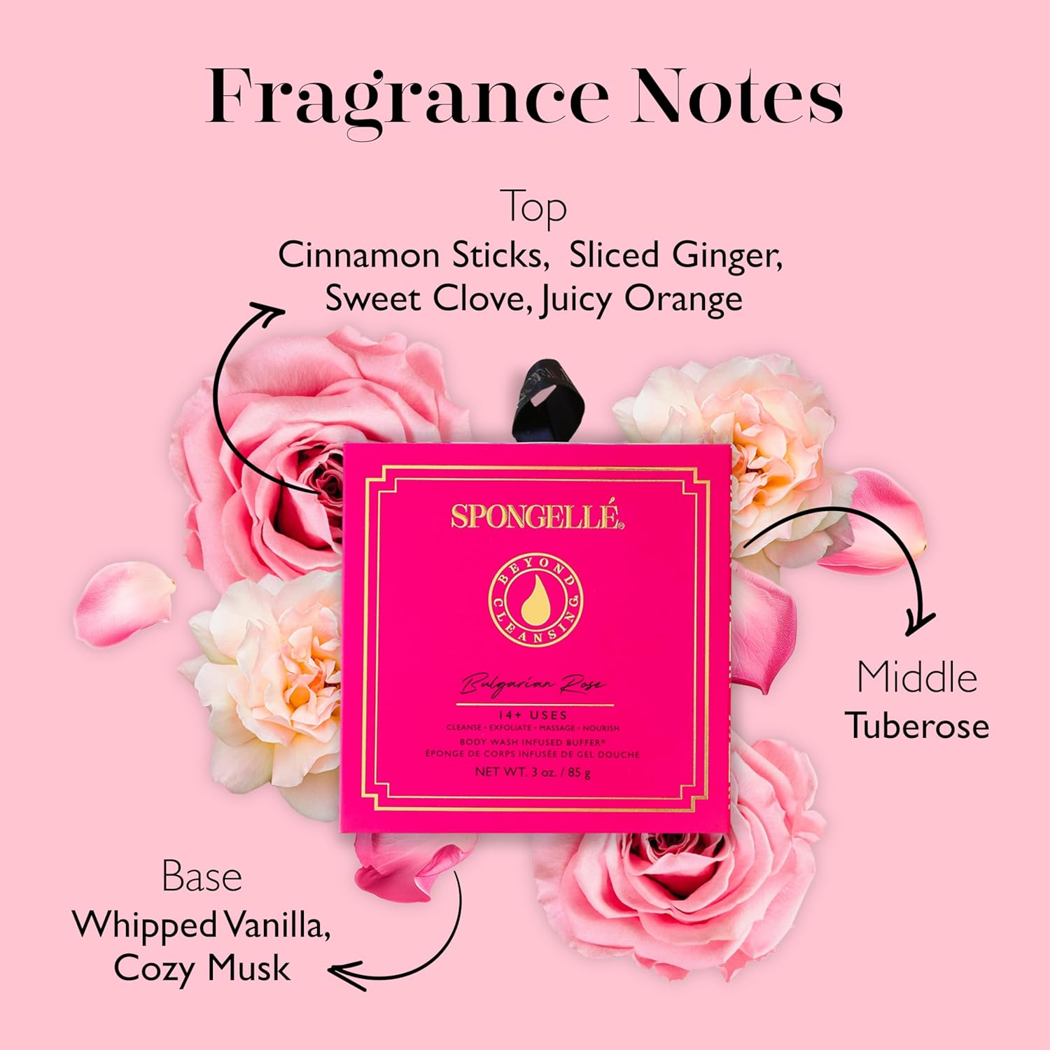 Spongell&eacute; Boxed Flower Shower Gel Infused Body Buffer, Bulgarian Rose image number 5