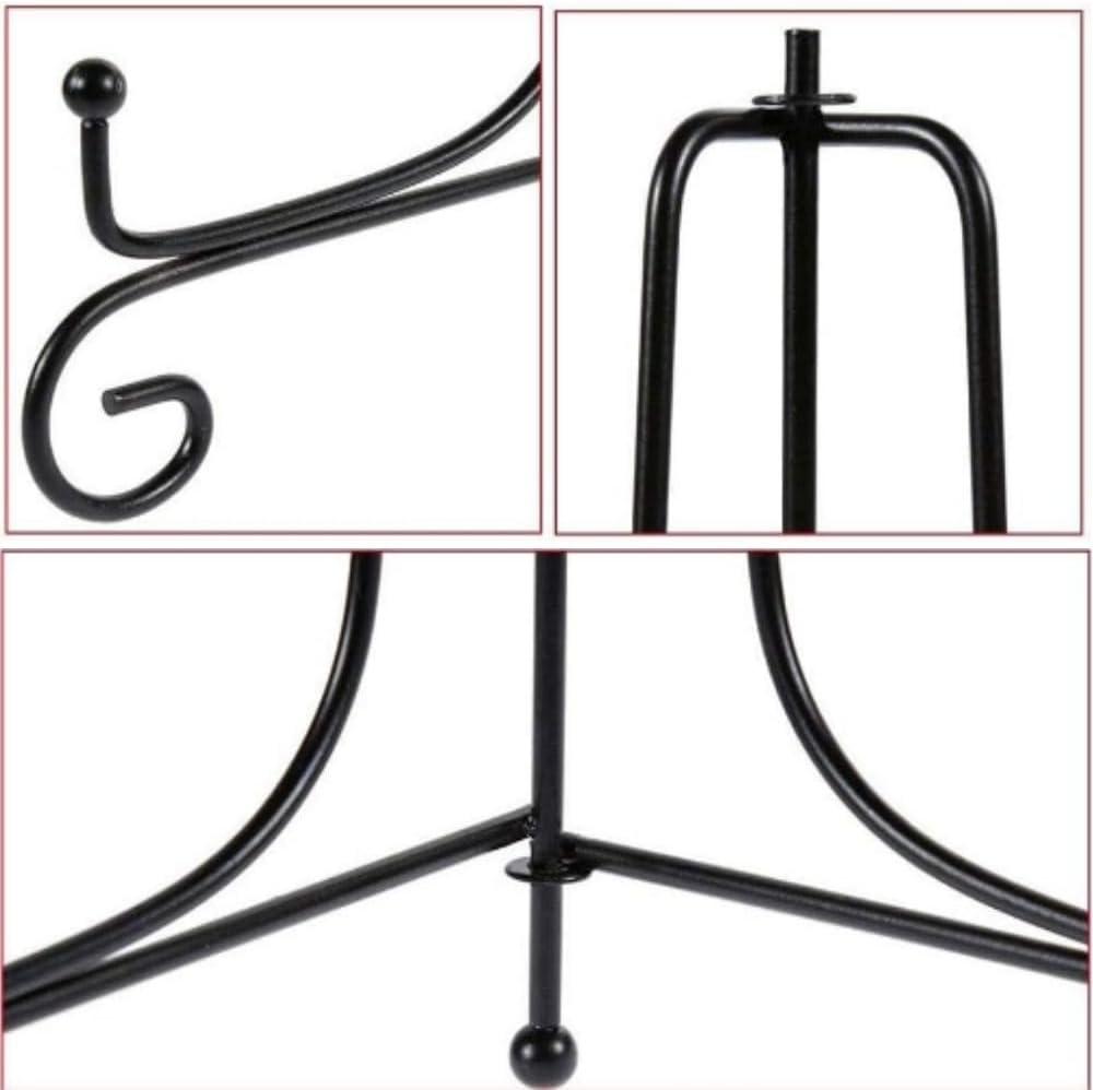 4Pcs Plate Stands for Display, Anti-Slip Iron Tabletop Display Stand, Foldable Metal Easel Stand Holder for Picture Frame, Decorative Plates, Photo, Collectibles, Artworks, Platter, Book(6In) image number 3