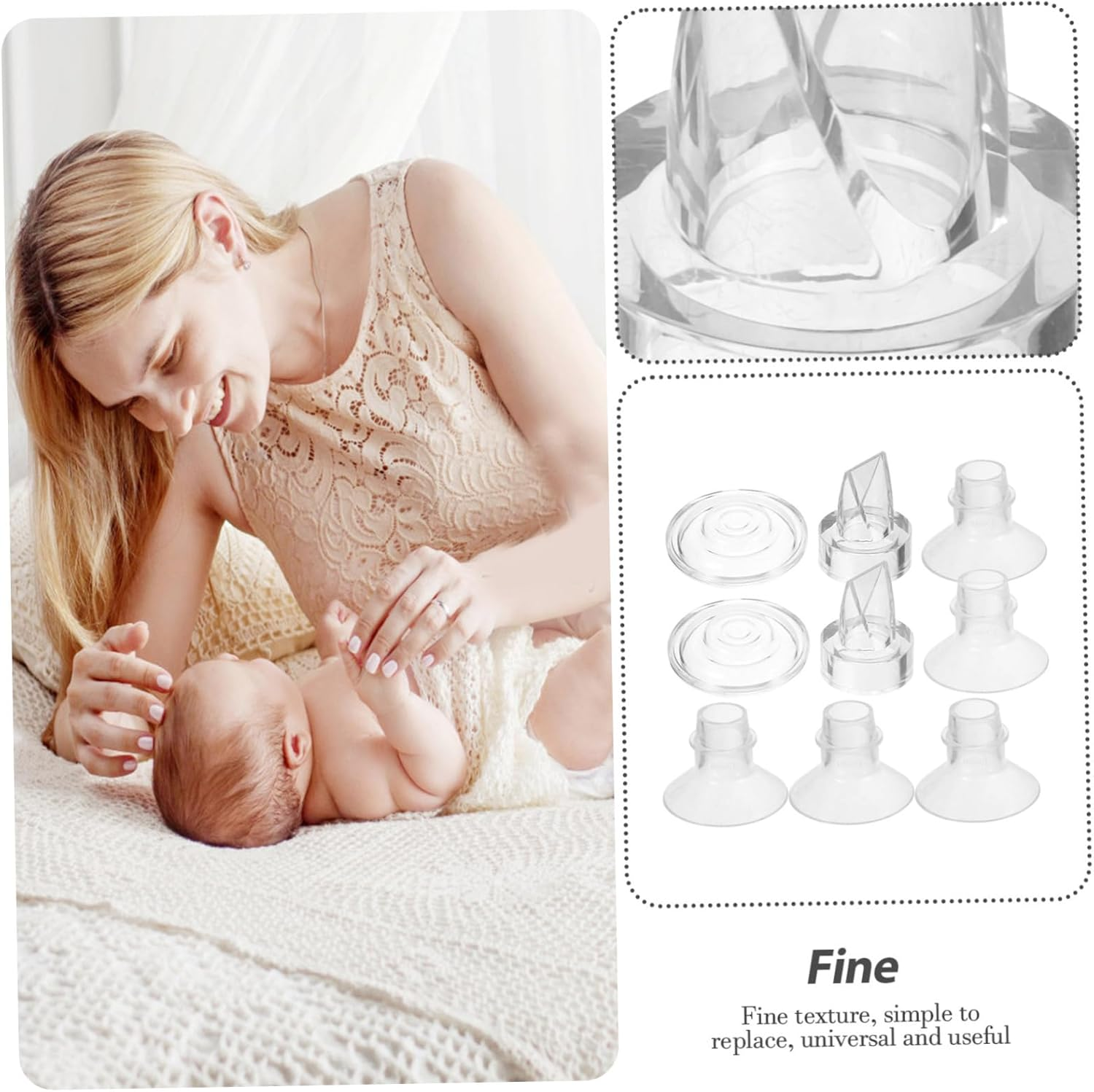 1 Set Silicone Diaphragms Duckbilled Valves for Wearable Pumps Replacement Parts Flange Inserts for Efficient Milk Collection image number 4