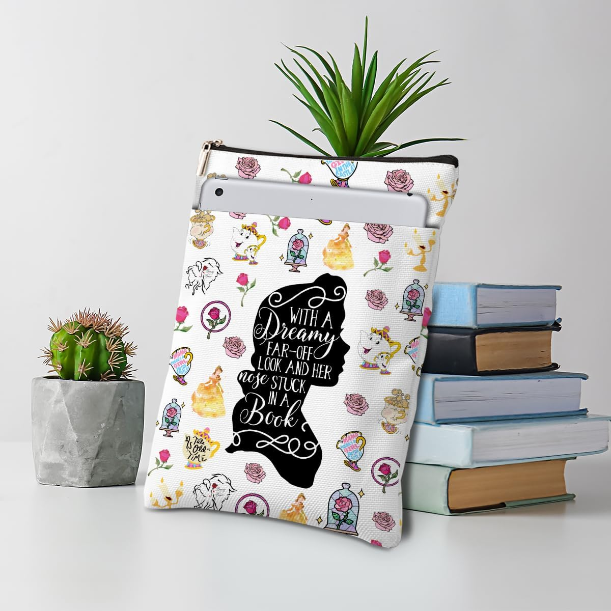 Cartoon Merchandise Book Sleeve Book Cover Book Lovers Gifts Princess Gifts Book Club Gifts Bookish Gifts Book Protector Book Gifts for Readers Librarian Mothers Day Graduation Birthday Gifts image number 2