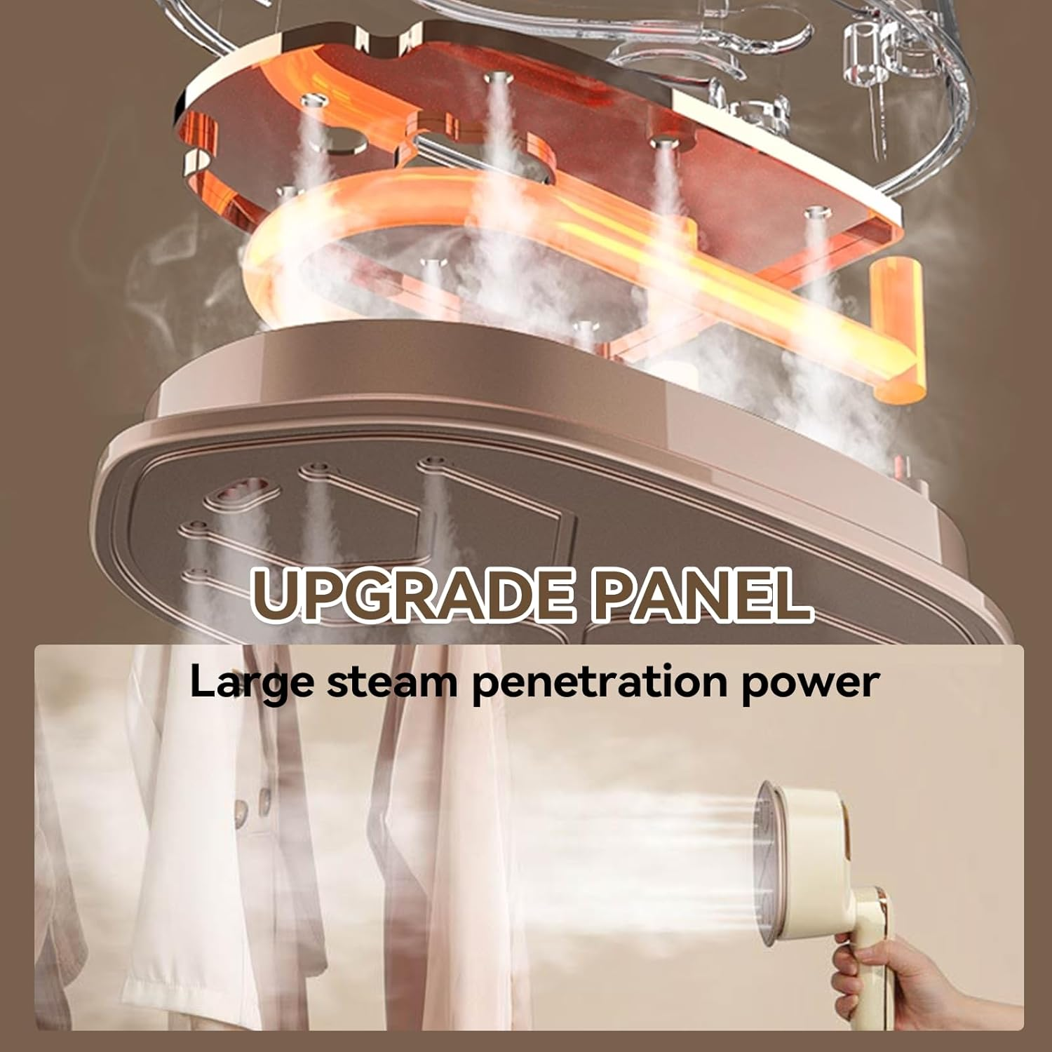 2-IN-1 Travel Steamer Iron for Clothes, Powerful Clothes Iron for Travel, 1100W, 15S Fast Heat-Up, 3 Steam Levels Output, Portable Handheld Steamer Garment (Yellow)