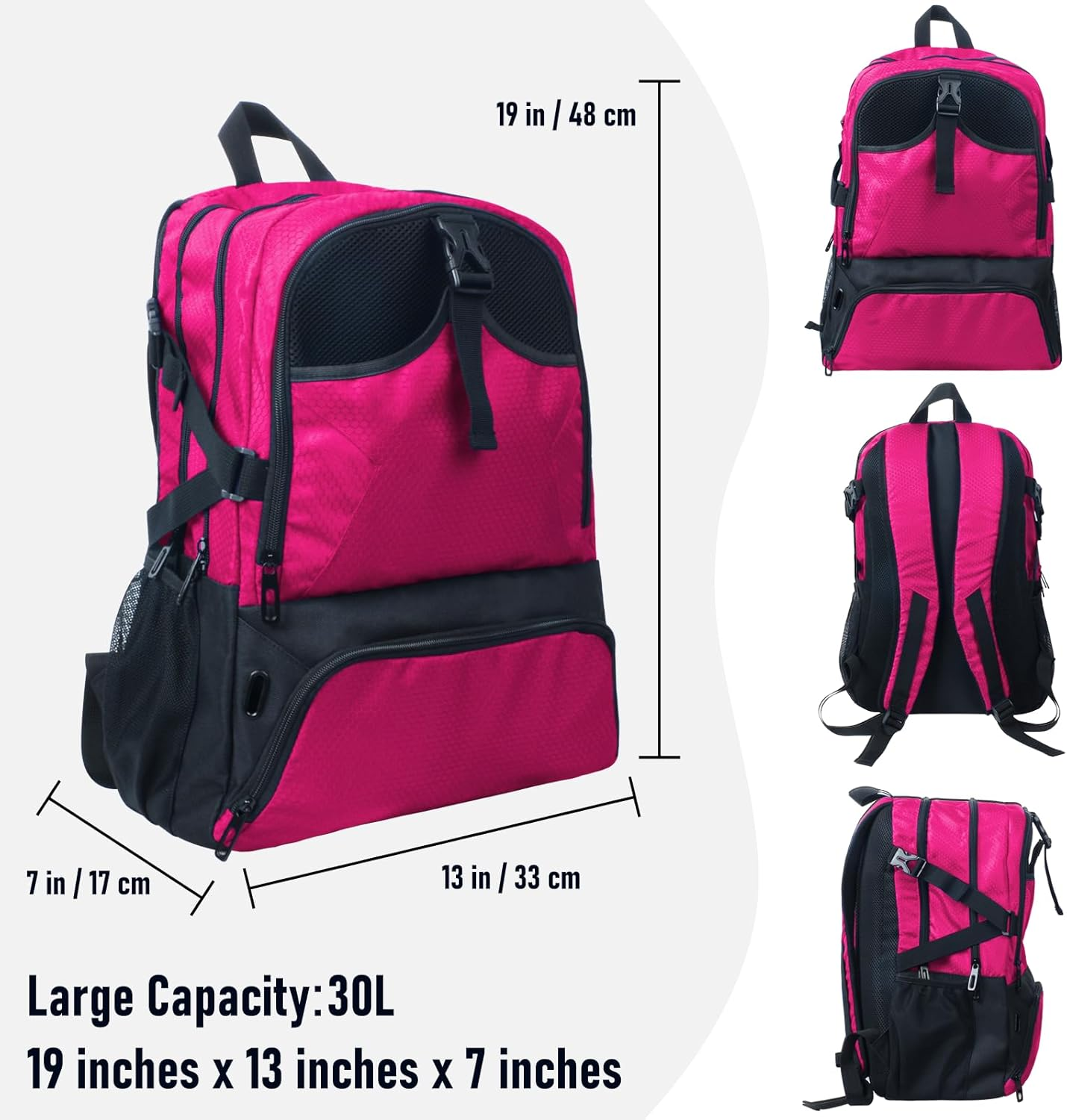 Basketball Backpack, Waterproof Basketball Bag with Large Shoe and Ball Compartment, Backpack for Women Men, Sports Equipment Bag for Soccer, Volleyball, Gym, Outdoor, Travel, 30L image number 3