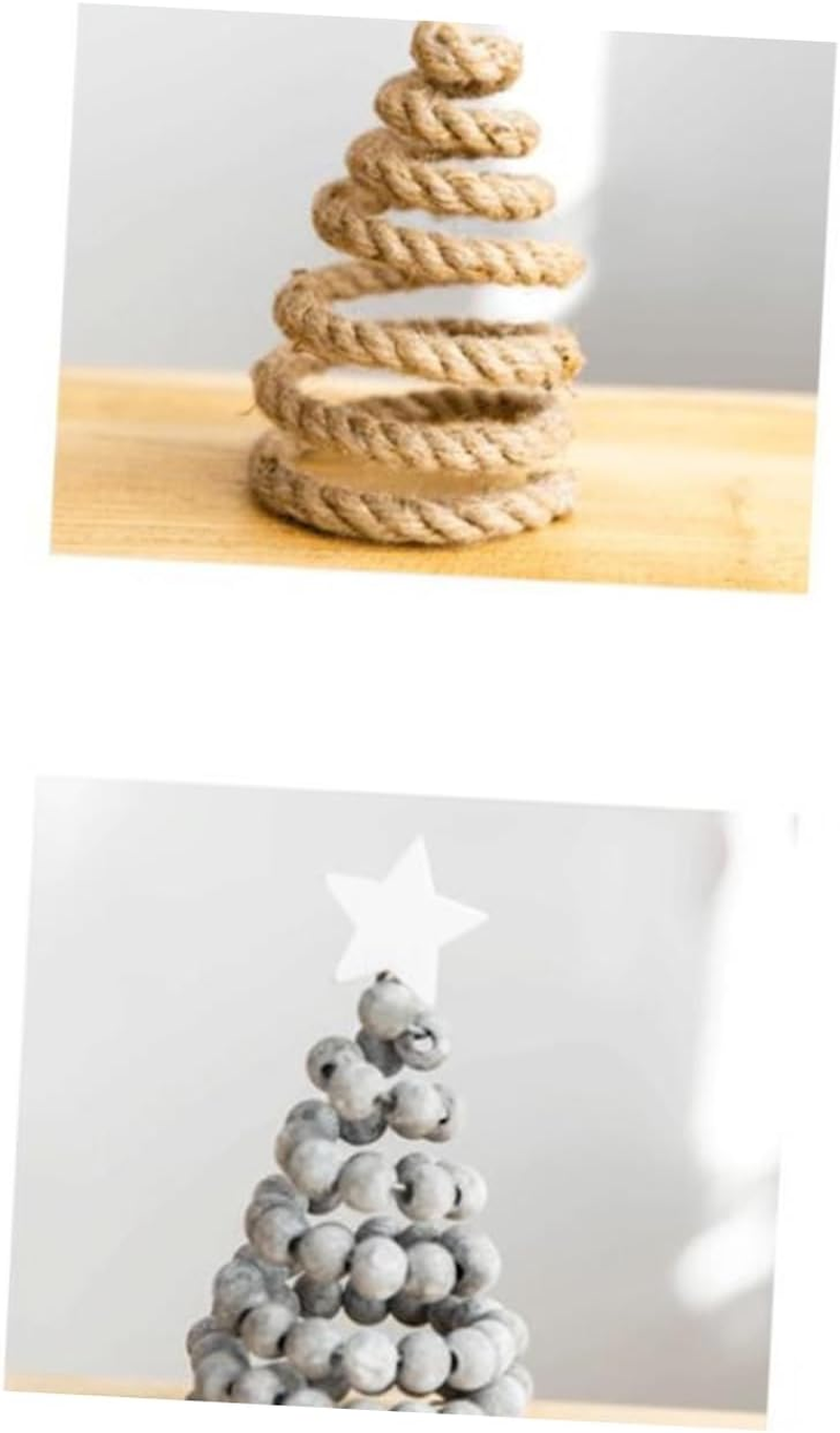 Mikinona Rope Mini Christmas Tree Ornaments DIY Desktop Decor Christmas Tree Adornments Outdoor Decorations Present for Friends image number 5