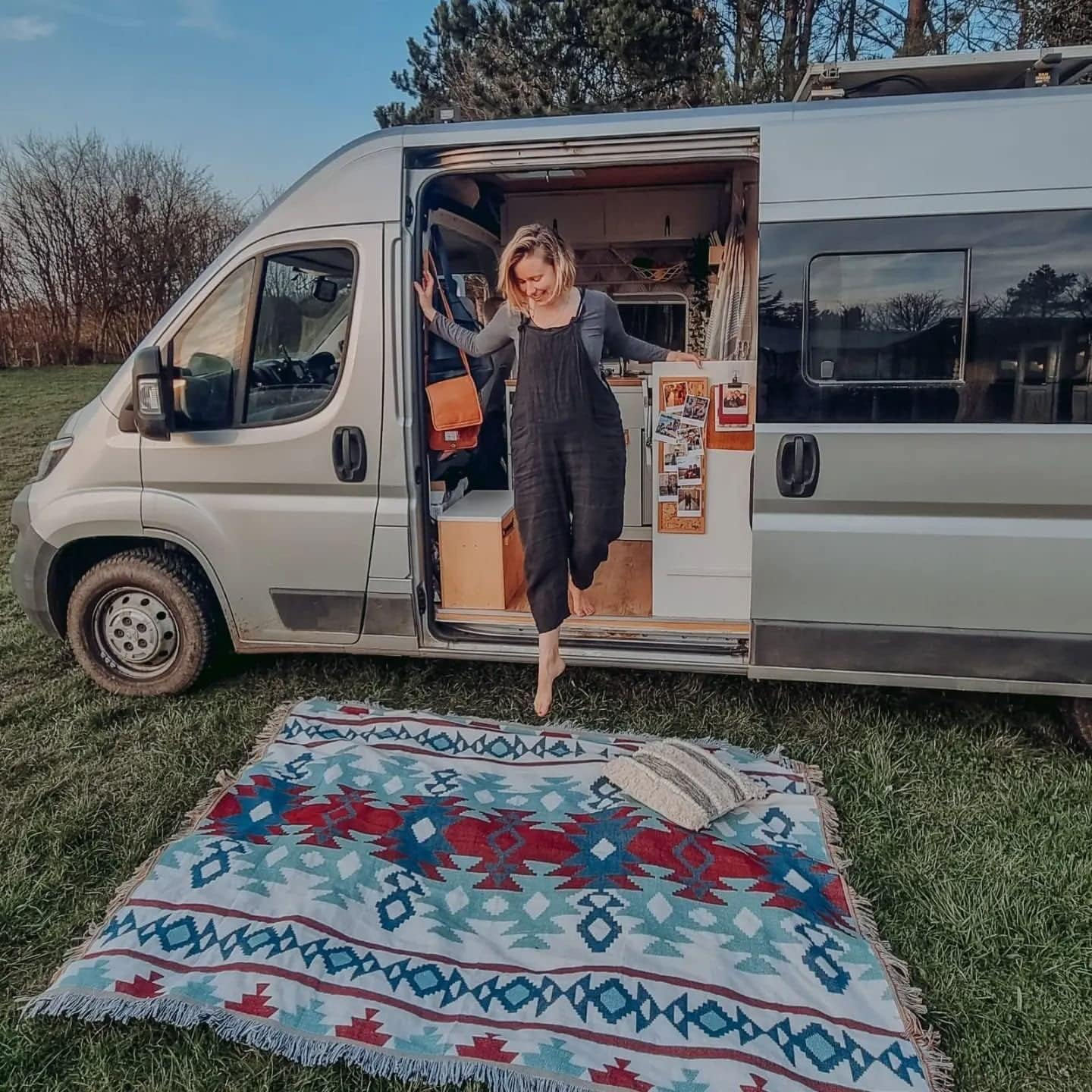 Peel Forest 100% Recycled Vanlife Throw Blankets with Tassels Cozy Woven Aztec Bed Couch Throws Rug Travel (62"X83")&hellip; image number 5