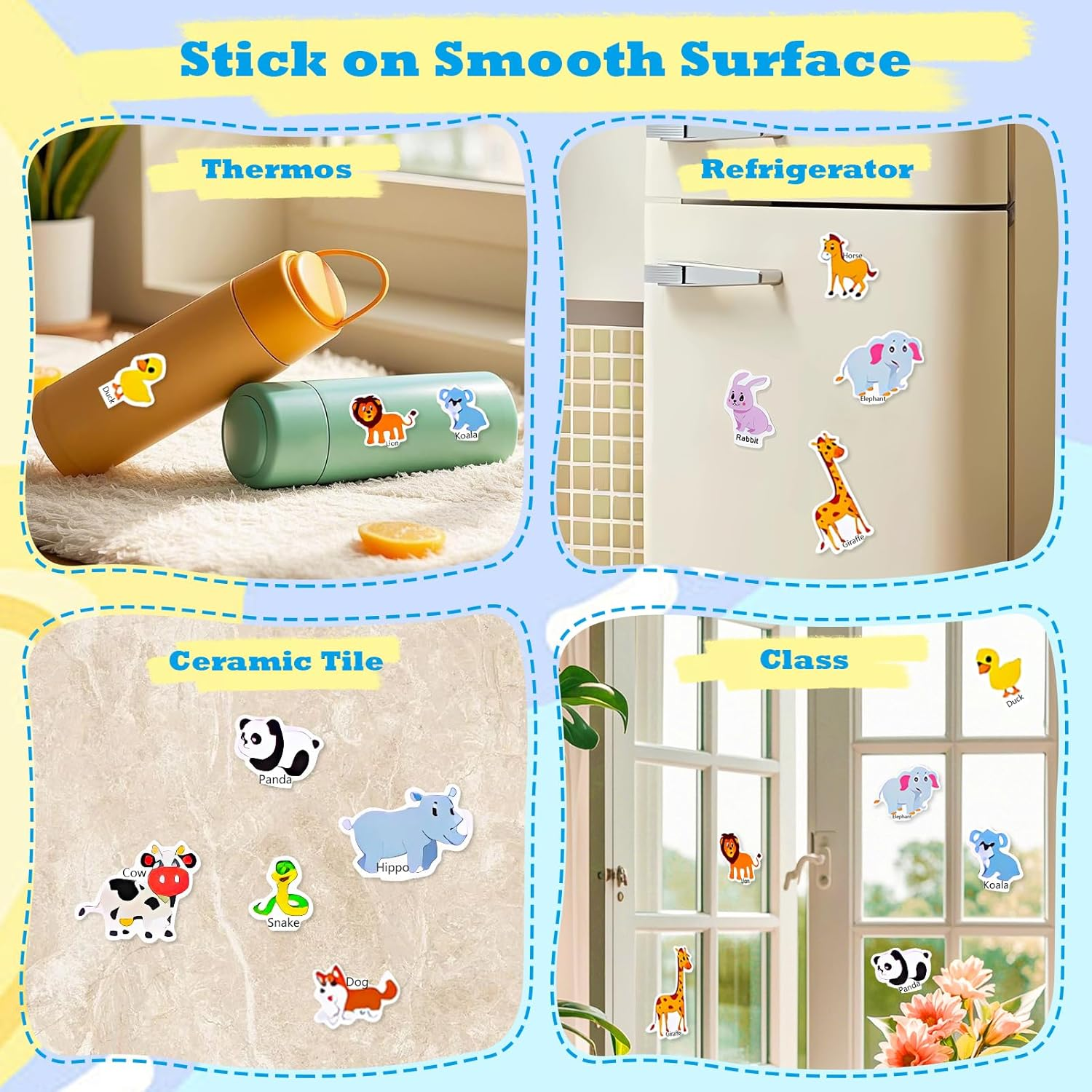 1 Pack Reusable Puffy Sticker Book for Kids, Travel Airplane Activity Stickers Animal Themes, Education Learning Toys for Birthday Gift image number 4