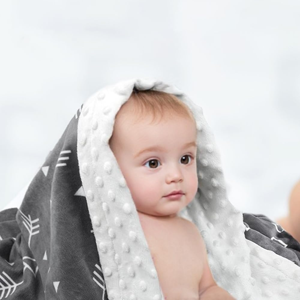 Baby Blanket for Boys and Girls Newborn Receiving Blanket Soft Throw Blanket, 30X40, Grey Arrow image number 3