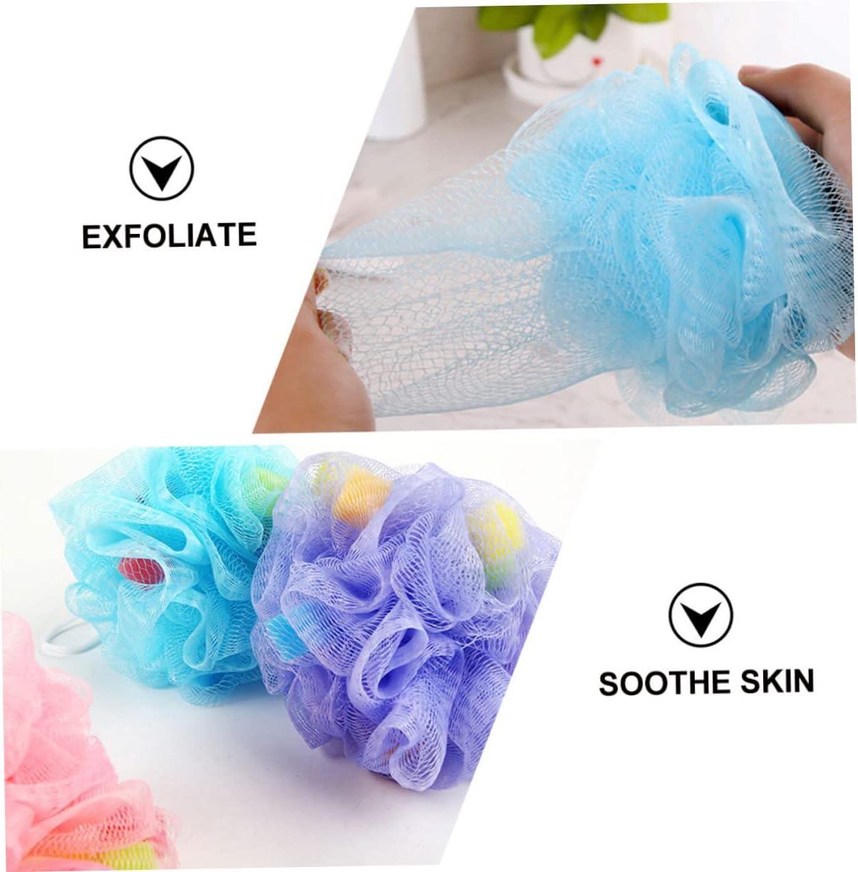 8Pcs Bath Ball Sponge Shower Sponge Ball Bubble Making Net for Bathing Shower Puff Large image number 4
