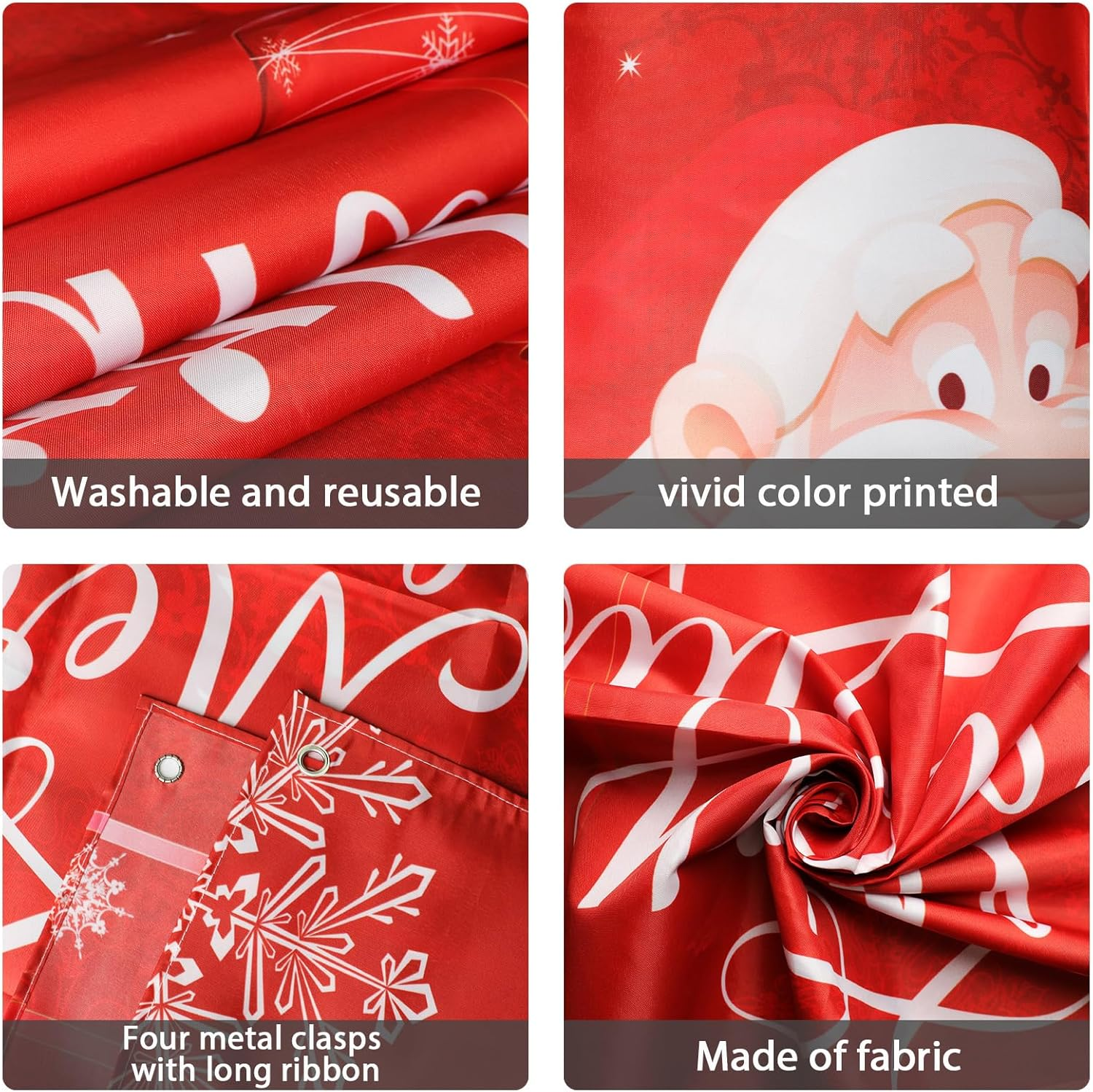 2 Pcs Christmas Door Cover Decoration Christmas Door Decorations Santa Claus Xmas Snowman Door Decorations Sign Window Front Door Party Home Decors Backdrop Banner,35.4 X 78Inch image number 2