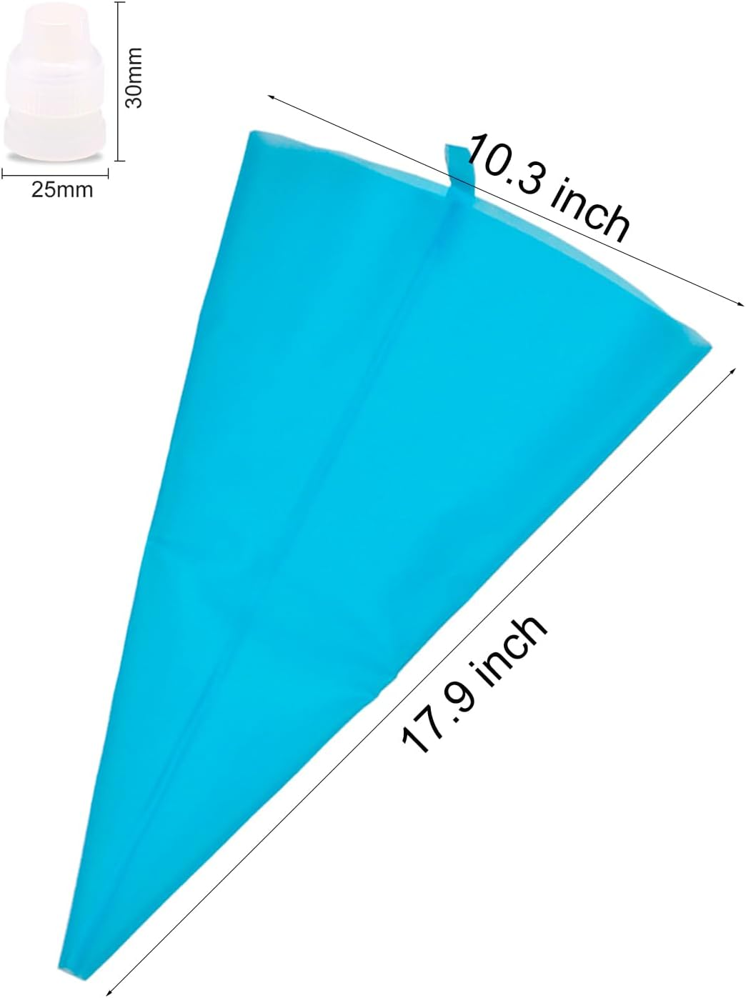 18 Inch Reusable Icing Bags 3-Pack Silicone Piping Bags, Large Pastry Bags Cake Decorating Icing Piping Bags, Baking Dessert Piping Bag with 3 Icing Couplers for Standard Tips, Blue image number 5