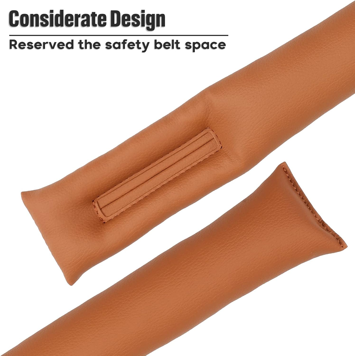 2PCS Leather Car Seat Gap Filler, Car Seat Gap Stopper Anti-Drop Space Slot Reserved Safety Belt Space, Premium Car Gap Filler Pad Car Accessories for Women and Men(Black)