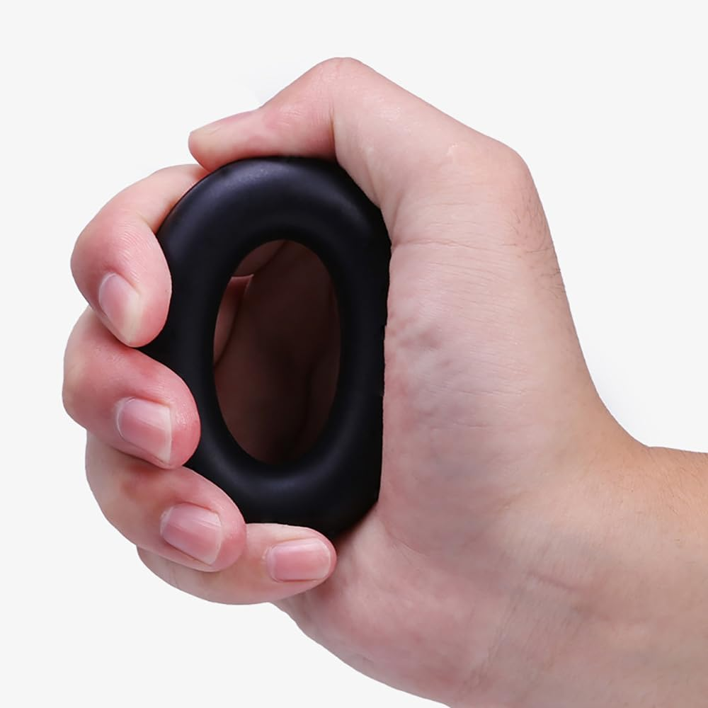 Tongke Hand Grip Strengthener, 5-60 KG (22-132Lbs), Finger Exerciser, Hand Grip Circle, Finger Trainer, Stress Relief Ball, Black, Silicone, Ball, Hand Strengthener, Exerciser image number 4