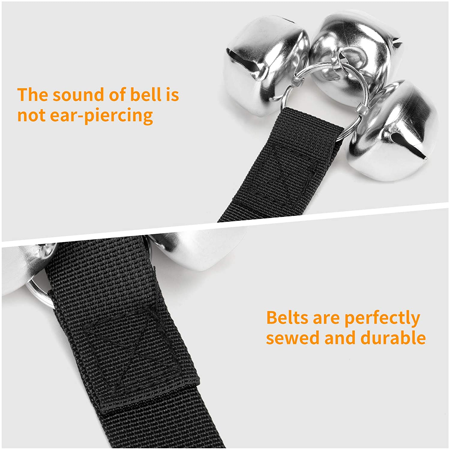 Dog Doorbell for Training, Adjustable Puppy Doorbells Premium Doggy Train Tools Pet Supplies with 7 Loud Doorbells & 3 Snaps for Small, Medium, Large Dogs Go Outside, Black image number 3