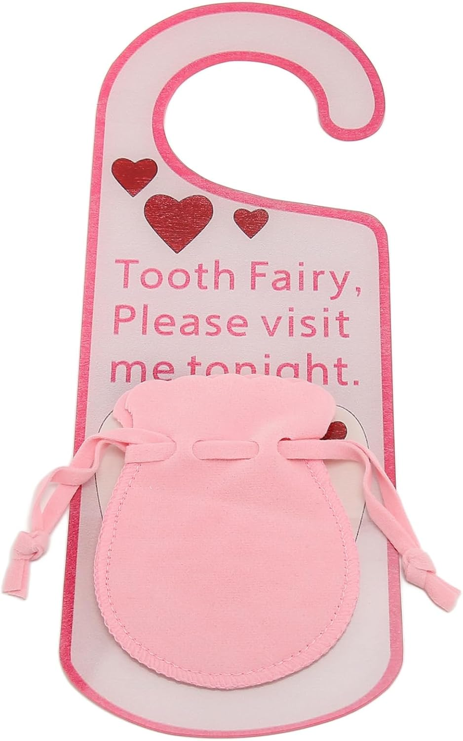 Tooth Fairy Door Hanger Bag, Tooth Fairy under Pillow Pouch for Lost Teeth Kids Boys Girl Milk Teeth Encourage Gift, Acrylic Tooth Fairy Door Hanger Bag Money Holder image number 6
