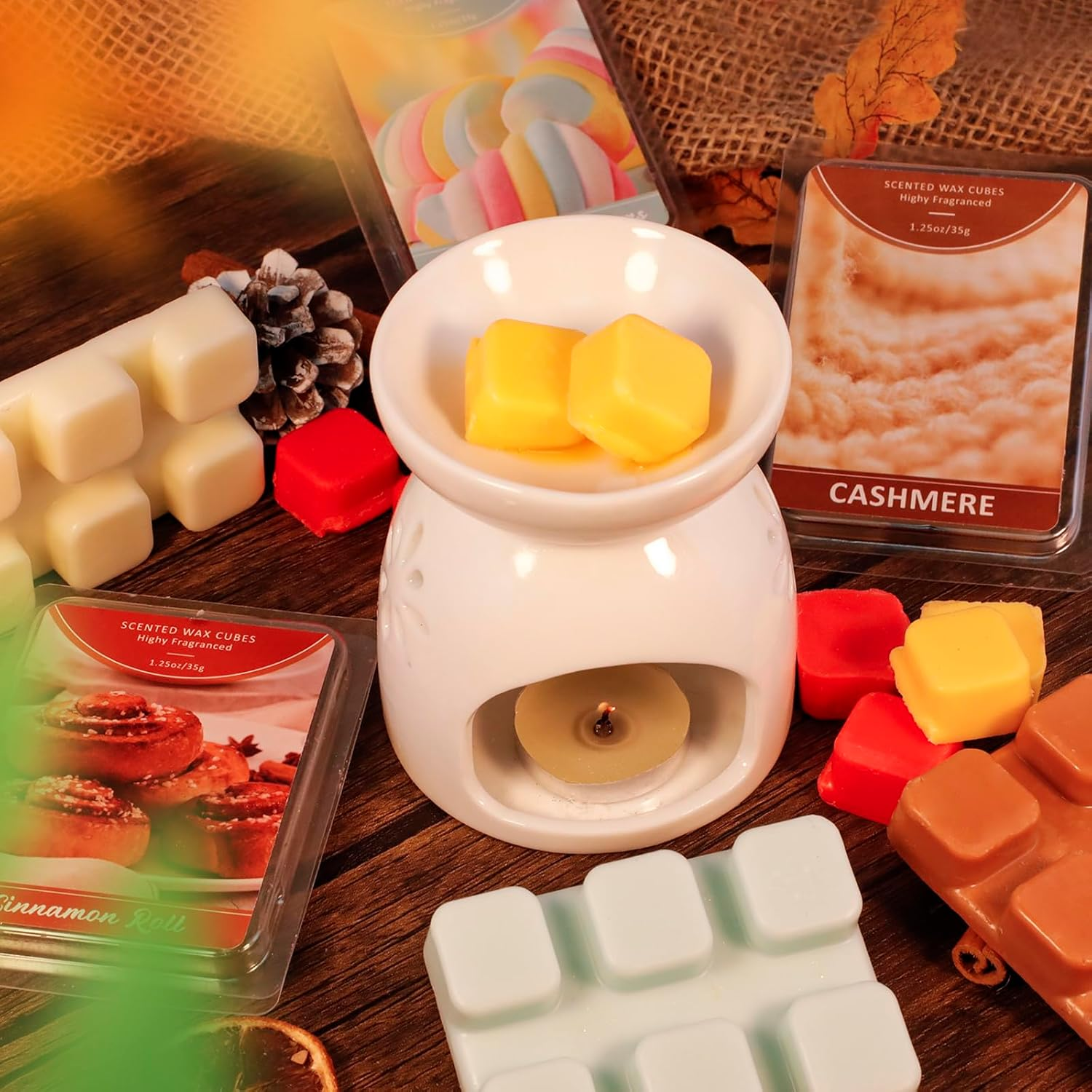 LA BELLEF&Eacute;E Wax Melts, Cashmere Scent Wax Cubes 4 Pack, Soy Wax for Candle Making,Wax Cubes, Christmas Decoration and Home Fragrance - Cinnamon Roll image number 4