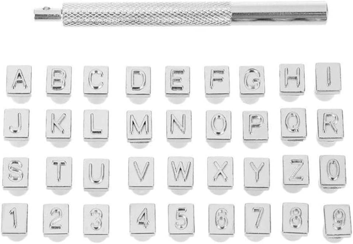 36Pcs/Set Steel Alphabet Number Stamp Punch Set for Leather Stamps Punch Tools (6.5MM) image number 5