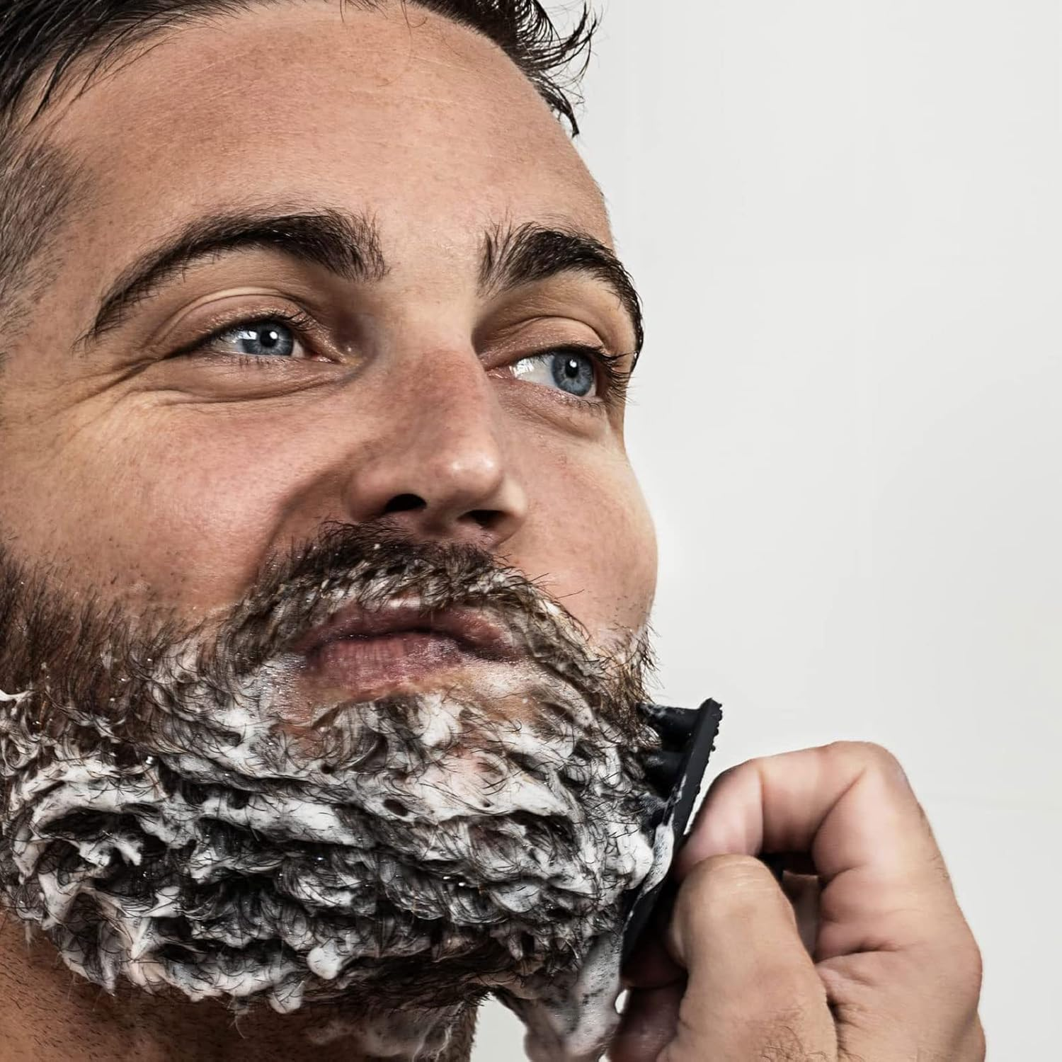 Silicone Beard Scrubber for Men, Facial Hair Exfoliator & Brush, Deep Cleans, Unclogs Pores, Promotes & Removes Beardruff, Face Scrubber Exfoliator Face Brush (Black) image number 1