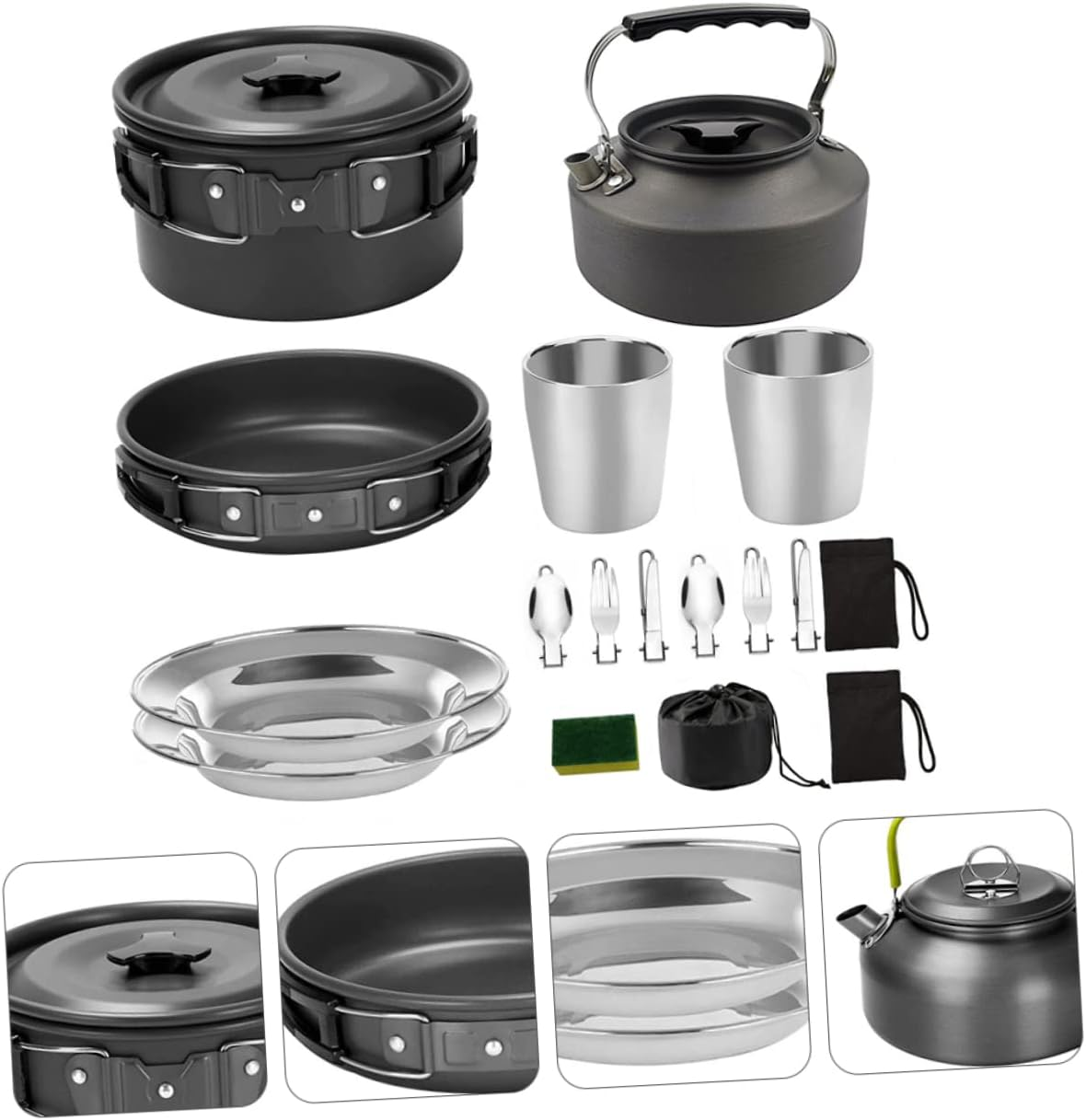 Outdoor Camping Cookware for People Portable Cooking Tool Teapot for Camping for Hiking and Picnics image number 3