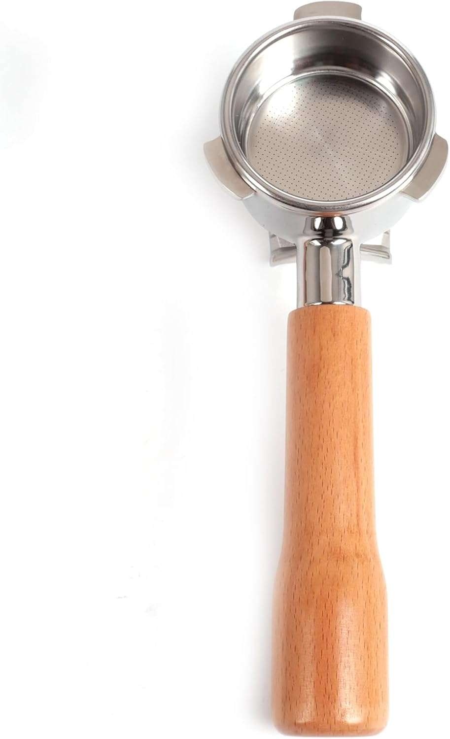 54Mm Coffee Permanent Filters Double Spout Splitter Portafilter Reusable Coffee Filters Wood Handle Compatible with Breville 870/880 (54Mm) image number 2