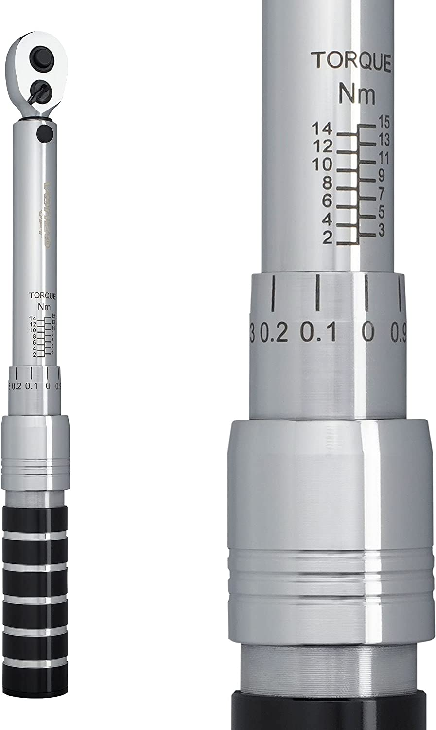 Venzo 1/4 Inch Driver Click Torque Wrench Set - 2 to 15 Nm - Small Adjustable - Great Maintenance Tool for MTB, Mountain, Road Bike & Motorcycle - All Bits Are Included as a Kit image number 3