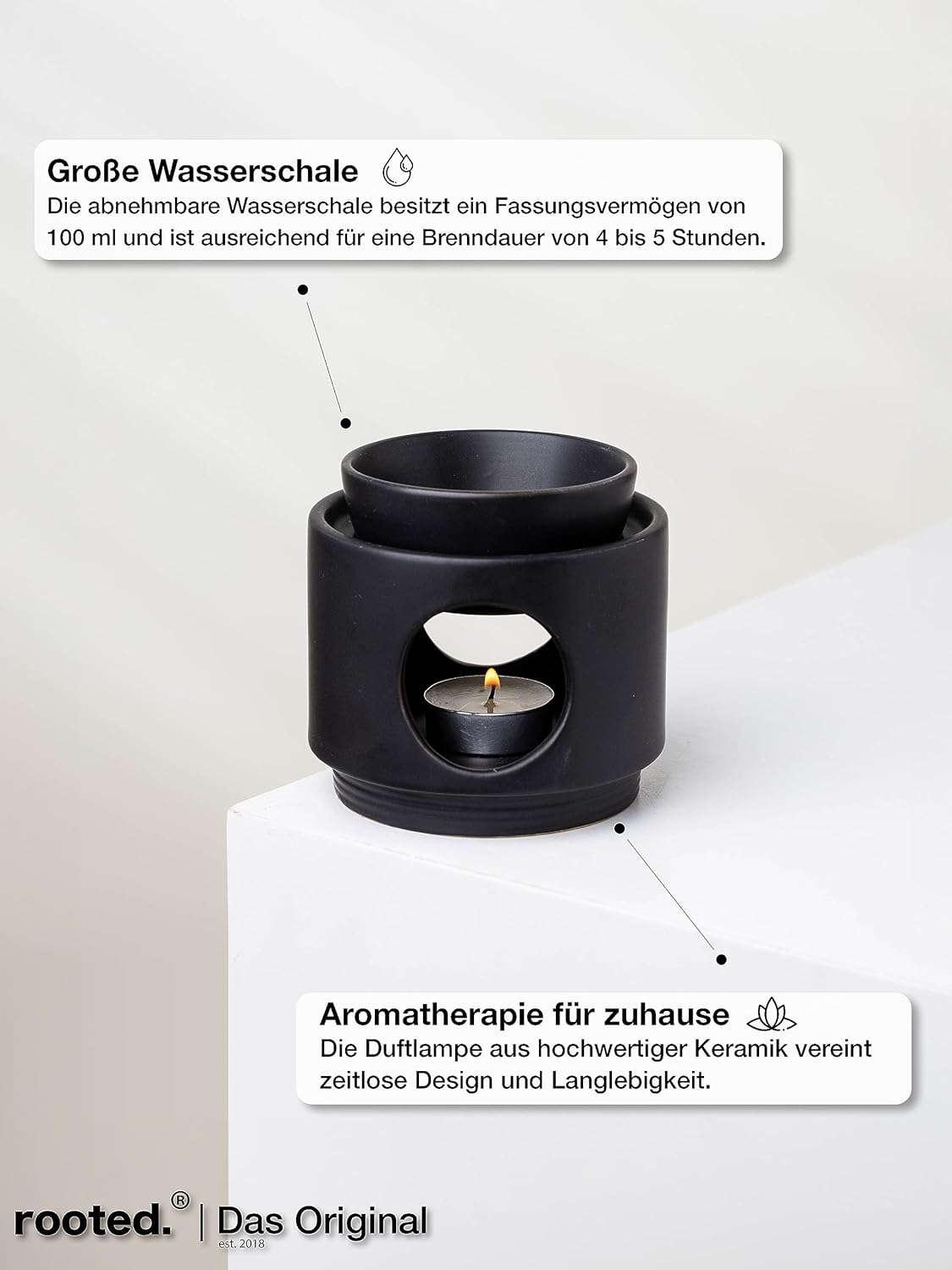 Rooted.&reg; the Original Design Aroma Lamp Ambience Ceramic Fragrance Lamp image number 5