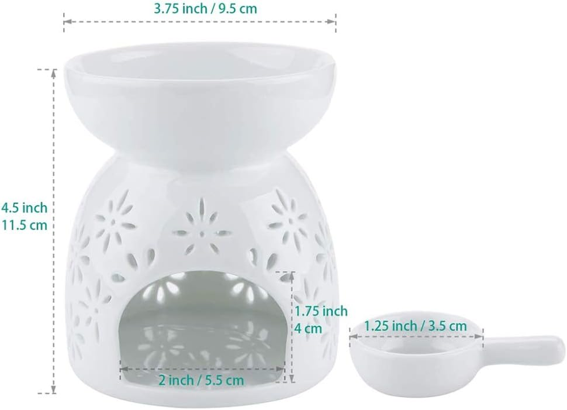 Scented Candle Fragrance Melter Tea Light Holder,Aromatherapy Aroma Burner Ceramic Lamp Cylinder Diffuser Candle Tealight Holder Home Bedroom Decor Christmas Housewarming Gift image number 4