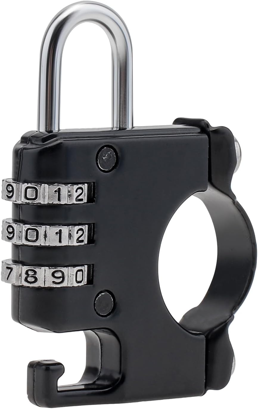 Windance 2PCS Anti-Theft Helmet Lock Combination Password Security Lock for Motorcycle Scooter ATV Bicycles image number 2