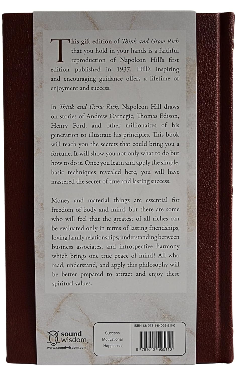 Think and Grow Rich&reg; Deluxe Leather Edition: the Original, Unedited 1937 Text