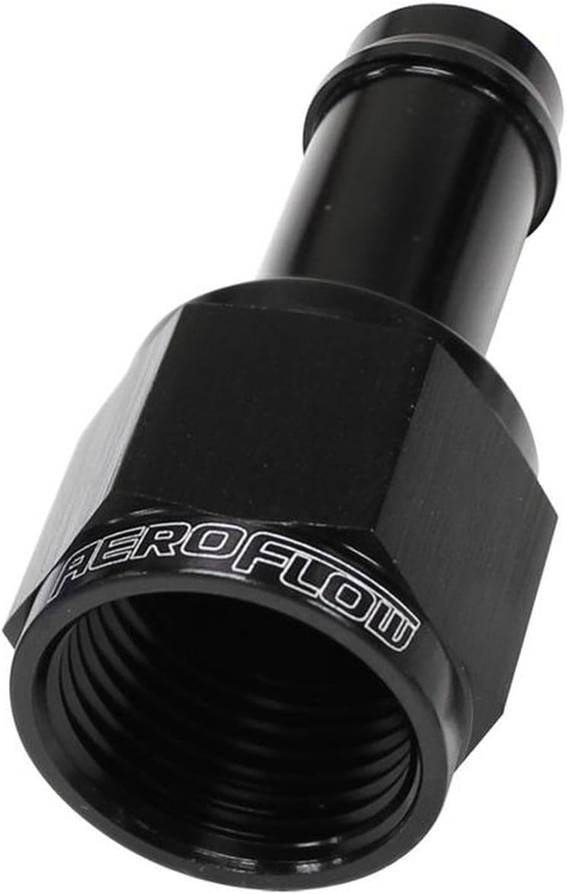 Aeroflow AF411-06BLK Female -6An to 3/8" Barb Black with Tube Nut
