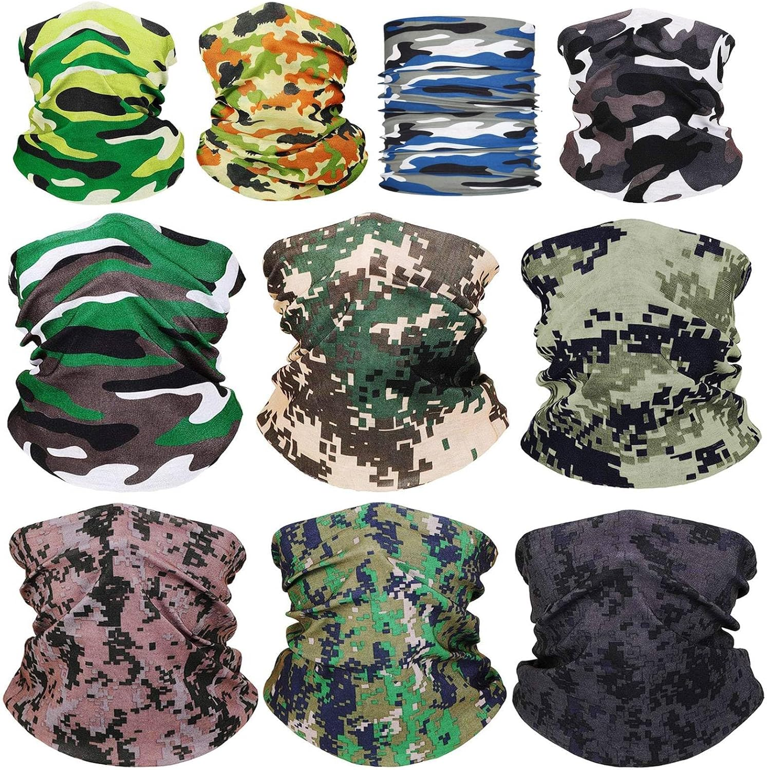 YBVABE Neck Gaiter, Multifunction Headwear Bandana Face Masks, Elastic Ice Silk Outdoor Tube Scarf, UV Resistance Cooling Breathable Face Cover Scarf for Men Women Sports - Cycling Hiking Fishing image number 2