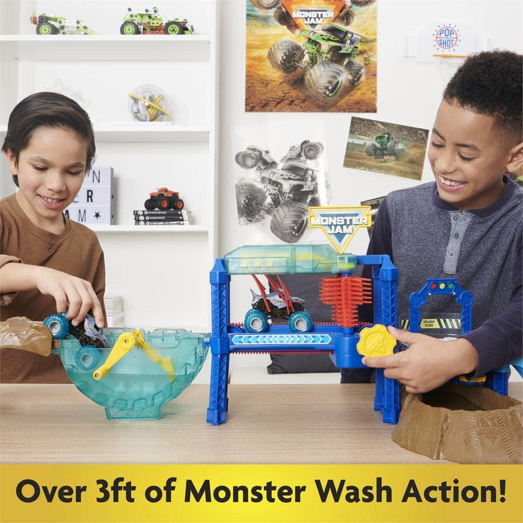 Monster Jam, Megalodon Monster Wash, Includes Color-Changing Megalodon Monster Truck, Interactive Water Play Kids Toys for Aged 3 and Up image number 2