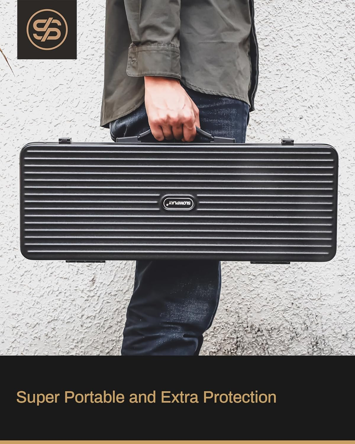 SLOWPLAY Poker Chip Case for Texas Holdem, 300 PCS, High-End Carrying Case with Leather Interior Design and German Polycarbonate Shell, Super Portable & Sturdy image number 2