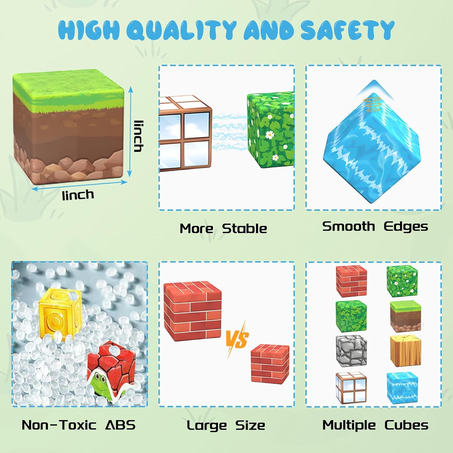 Magnetic Building Blocks,100Pcs Build Forest & Mine Adventure Magnet World, Construction Cubes with Multiple Patterns for Creative, STEM Montessori Sensory Stacking Toy Gifts for Kids image number 4