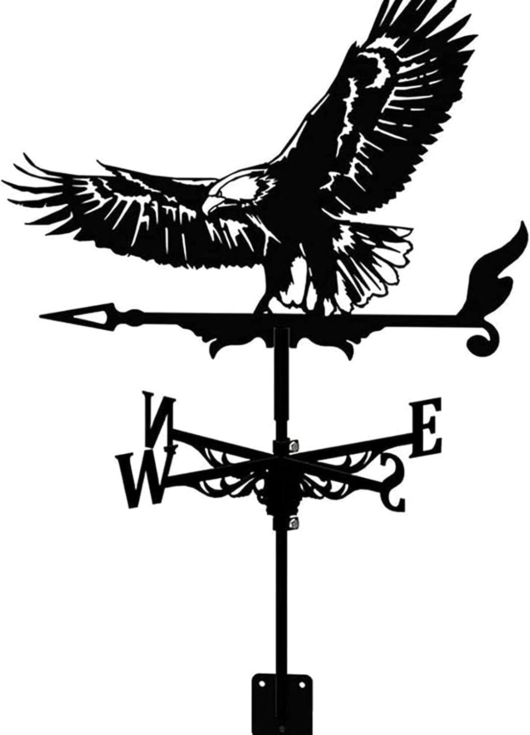 Weather Vane, Cast Iron Wind Vane with Eagle Ornament Weather Vane Indicator Professional Measuring Tool Outdoor for Roofs Weathervane Garden Yard Patio Decor Plug-In,Black image number 4