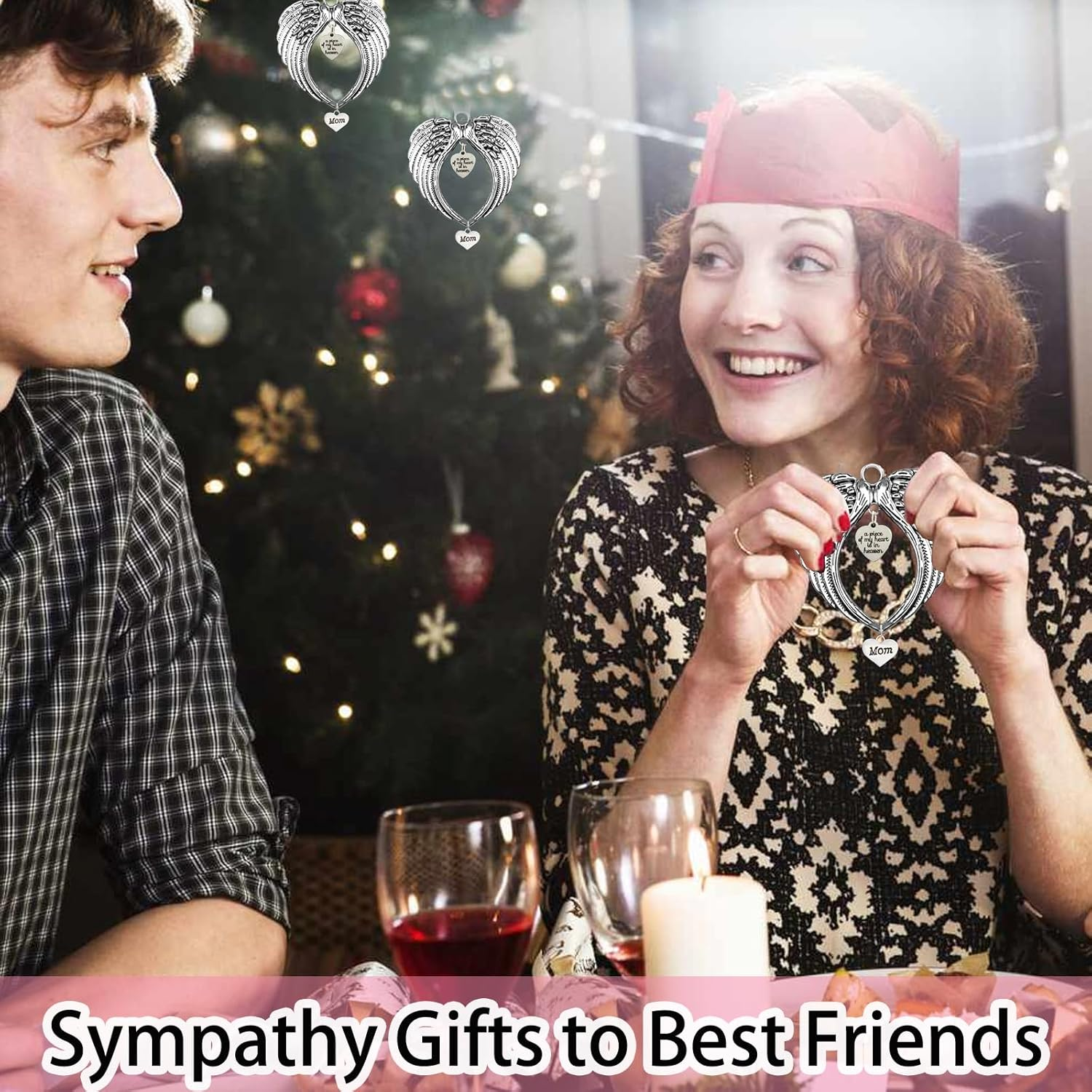 Sympathy Gifts a Piece of My Heart Is in Heaven Angel Wings 2023 Christmas Ornaments Decorations for Loss of Loved Son image number 4