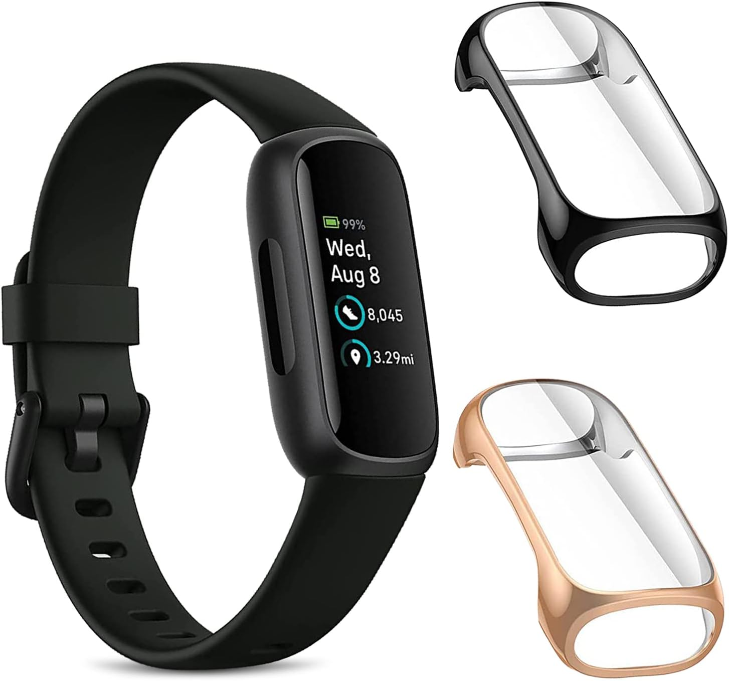 2-Pack Screen Protector Case Compatible with Fitbit Inspire 3, Soft TPU Case Rugged Cover All-Around Protective Case Cover (Silver/Clear)