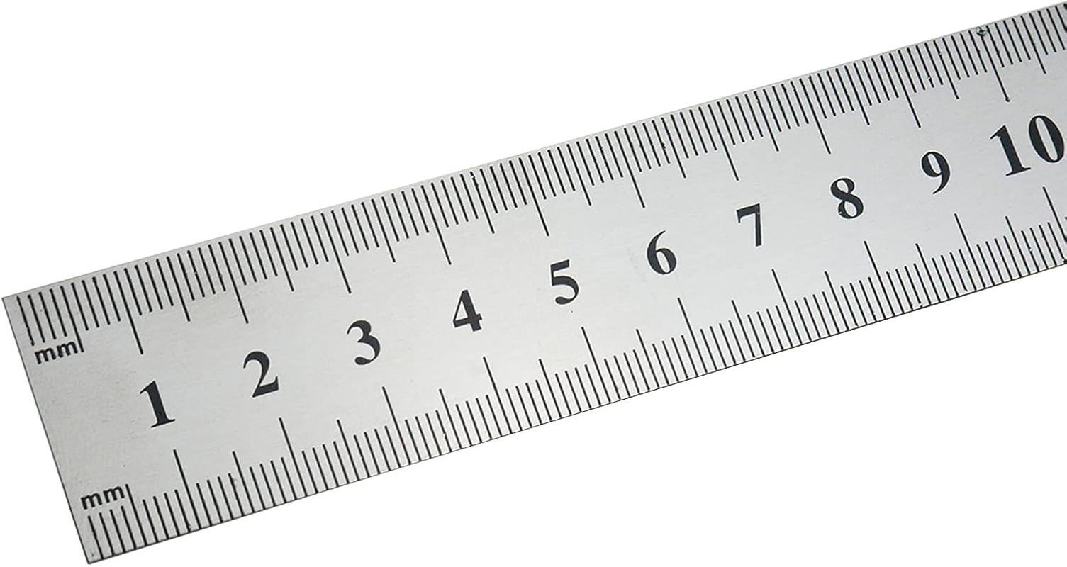 5Pcs 8 Inch Stainless Steel Ruler,Inch/Metric Graduations Ruler, Mm Metal Rulers 20Cm