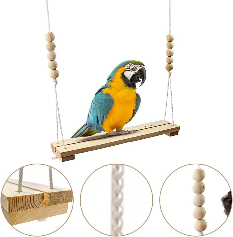 Chicken Swing,Wooden Suspension Bridge Bird Habitat,Chicken House Accessories,Hanging Pet Perch Swing,Entertainment Supplies,For Hen,Bird,Parrot image number 2