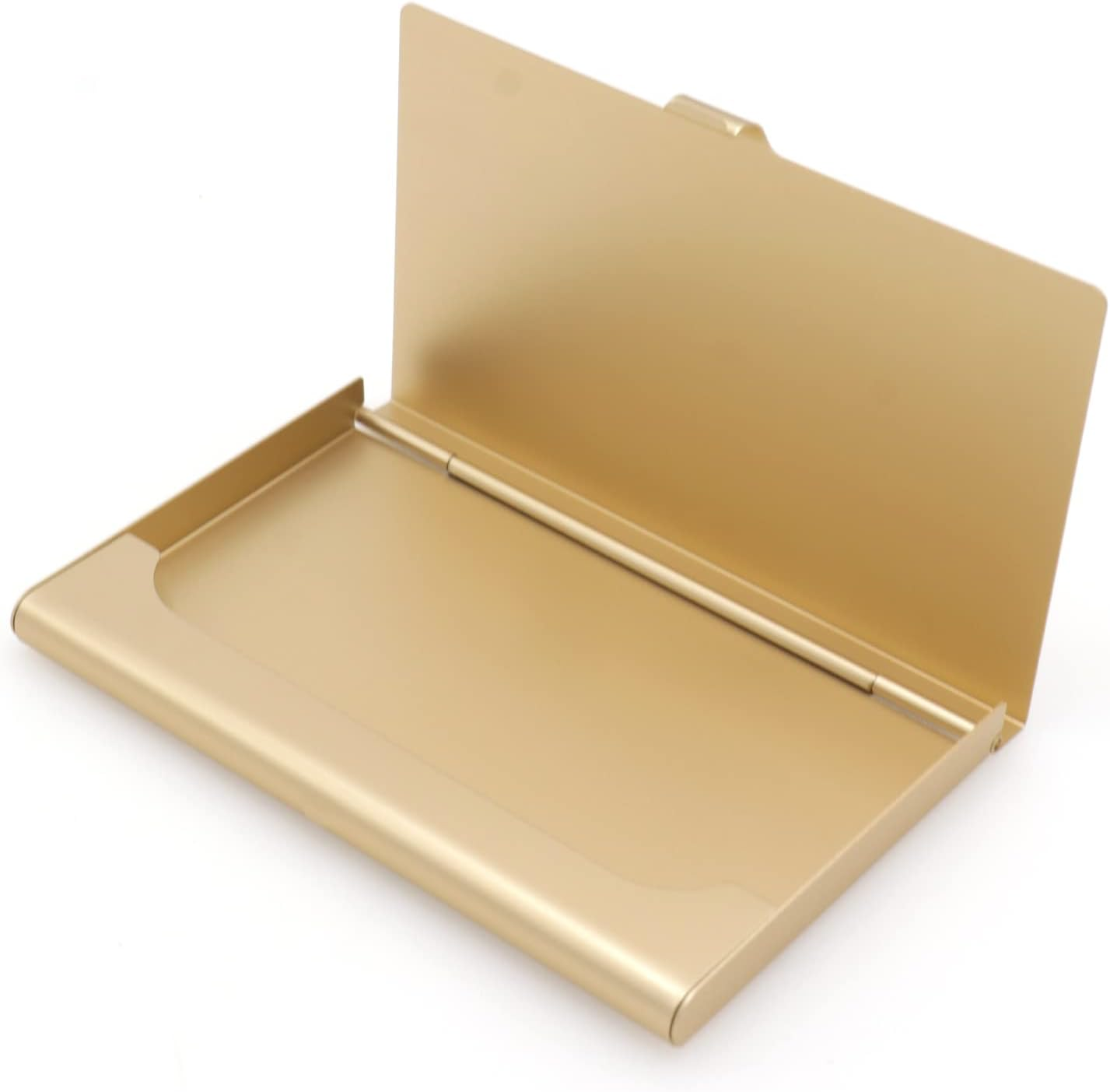 Pack of 2 Gold Metal Business Card Holder, Aluminum Alloy Business Card Case, Flip Cover Slim Pocket Business Card Holder, Purse Name Card Holders for Men & Women, Gold image number 6