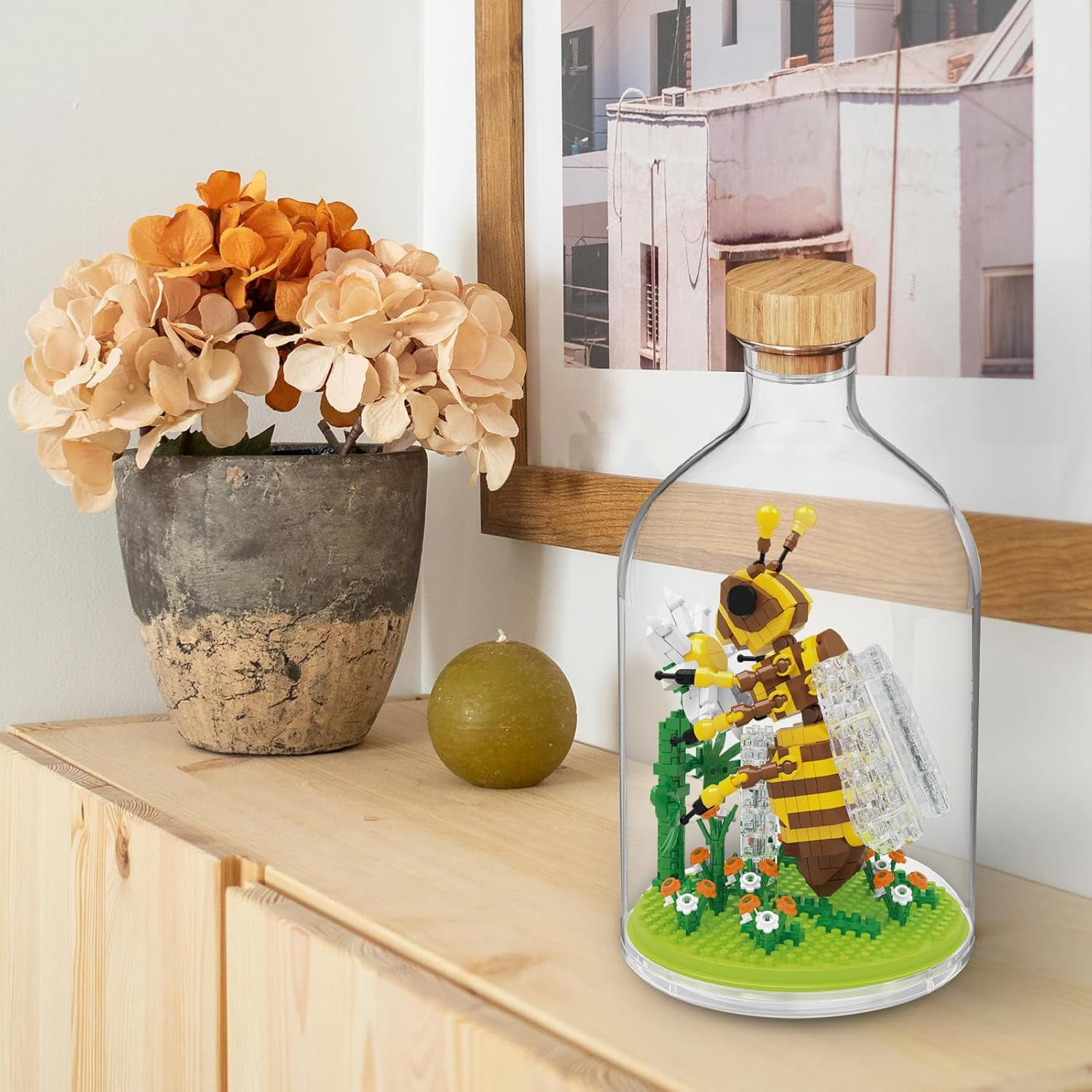 Bee Insect Building Set with Plastic Bottles, Botanical Collection for Nature Lover, Creative Gifts for Woman Kids Age 8+ on Birthday Mother'S Day(384 Pcs) image number 4
