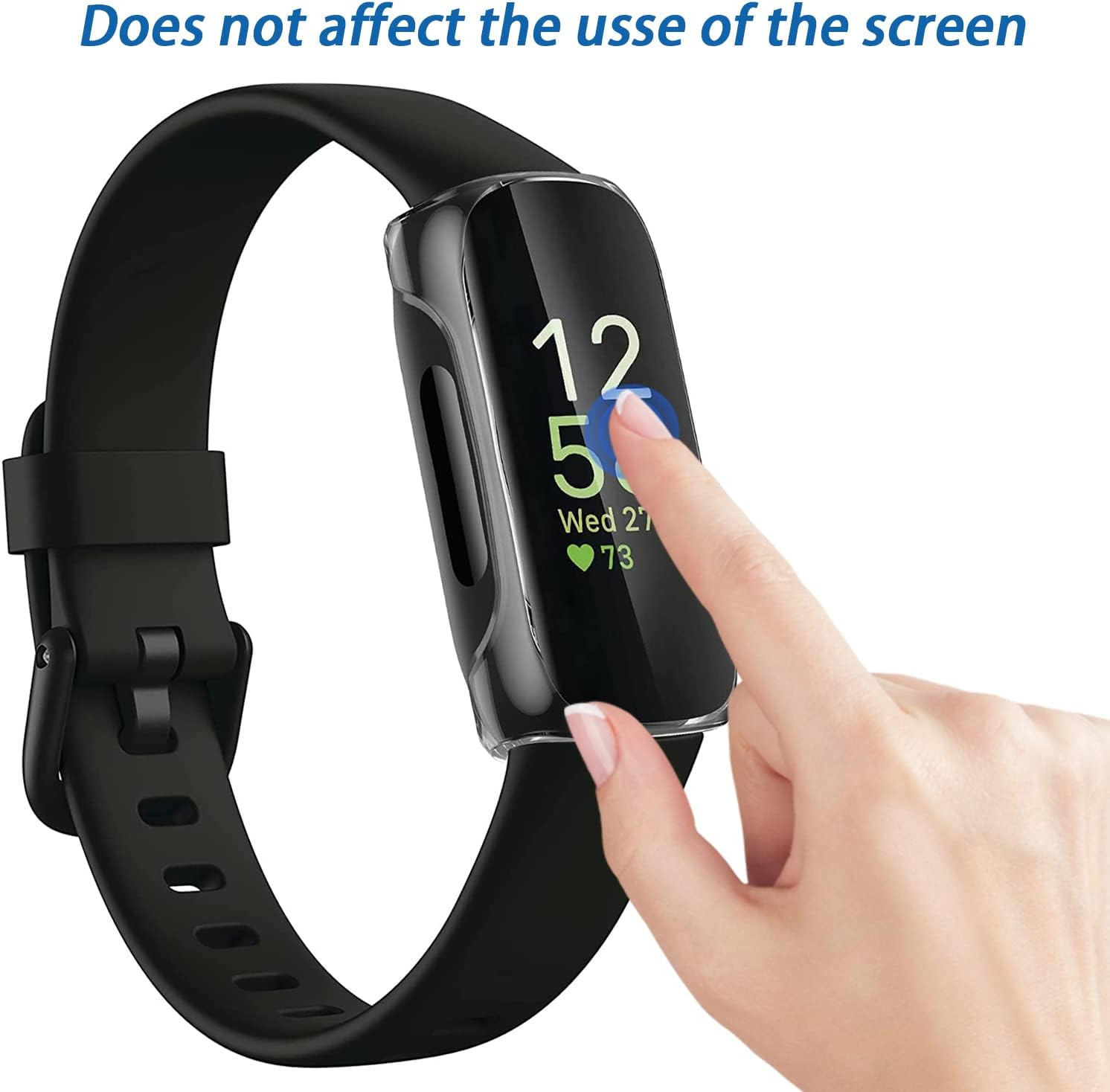 2-Pack Screen Protector Case Compatible with Fitbit Inspire 3, Soft TPU Case Rugged Cover All-Around Protective Case Cover (Silver/Clear) - Clear/Clear image number 2