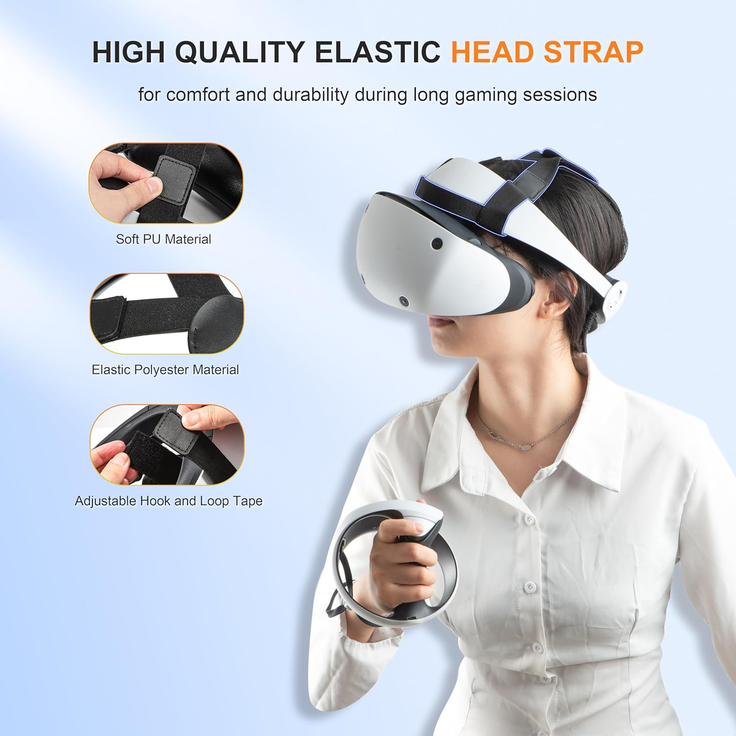 DEVASO Adjustable Head Strap for Playstation VR2, Comfortable and Soft PSVR2 Strap, Reduced Pressure Lightweight PS5 VR2 Accessories for VR Game image number 3