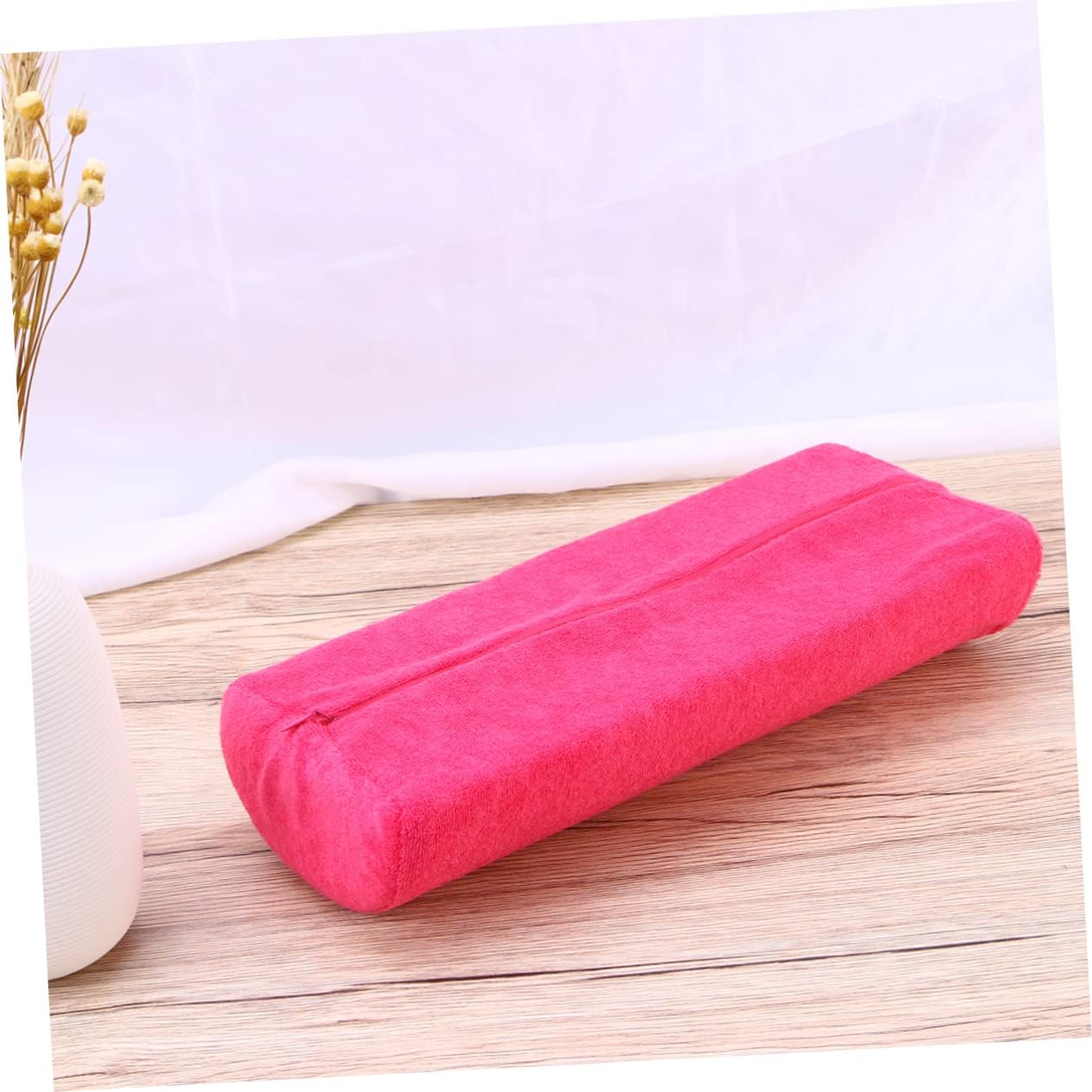 Portable Nail Pillow Manicure Hand Rest Cushion Ergonomic Wrist Pad for Nail Technicians and Salon Use Comfortable Rose Red Hand Support for Manicure image number 4