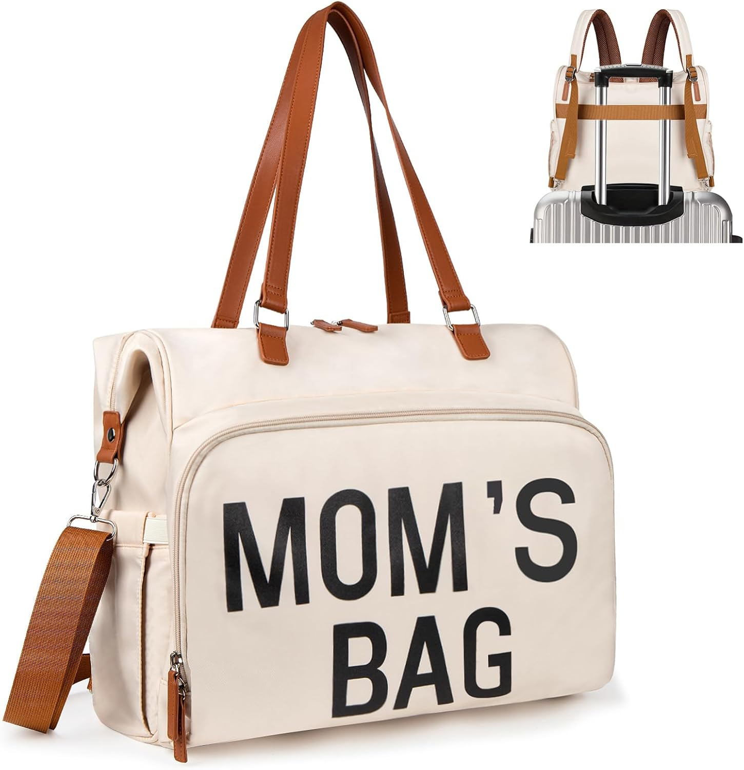 Pripher Diaper Bag Backpack, Large Capacity Nappy Changing Backpack Multi-Functional Travel Backpack with Stroller Straps, Waterproof and Stylish Nappy Bag