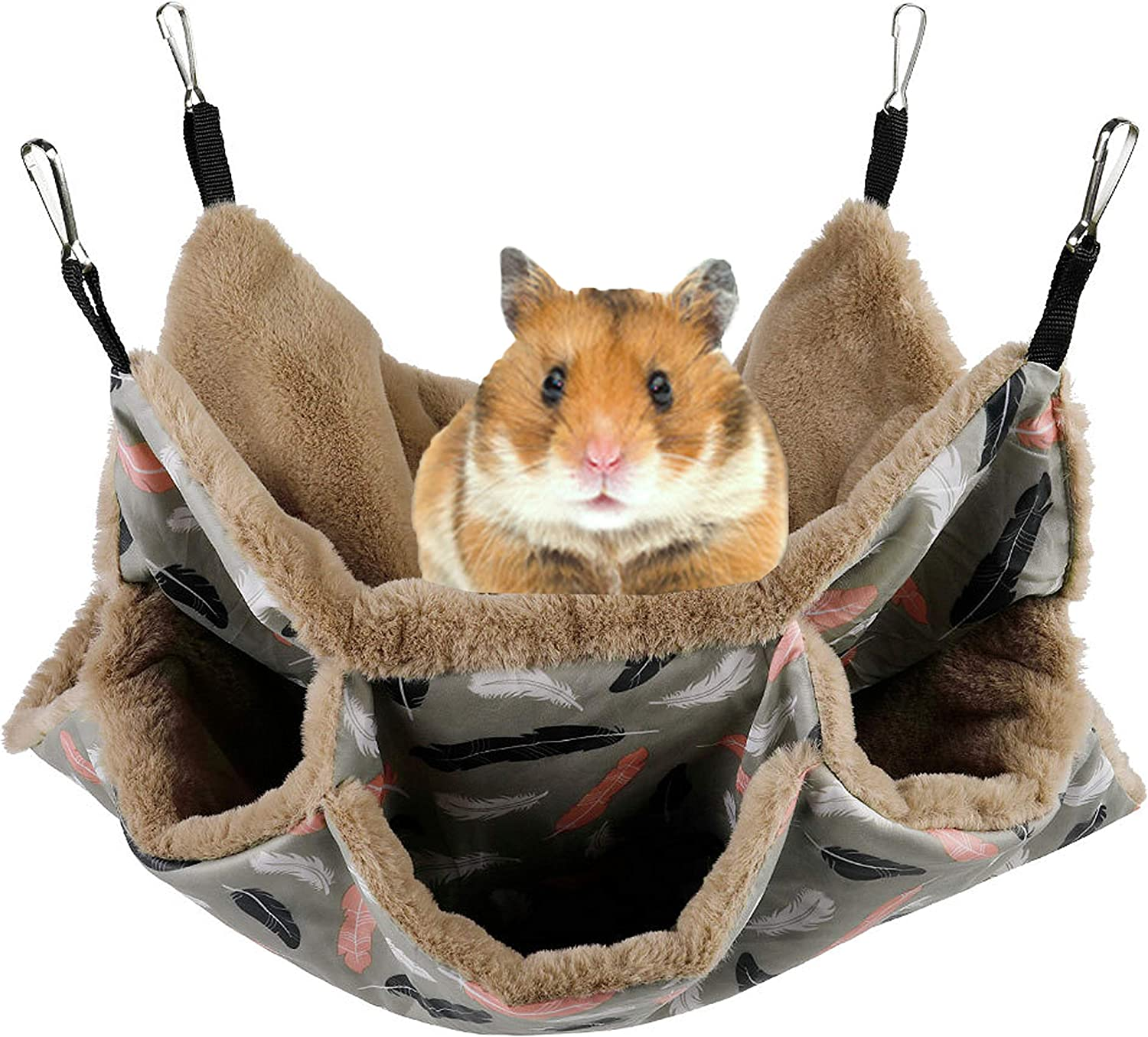 STTQYB Small Pet Cage Hammock, Hanging Bed for Small Animals Pet Cage Hammock Accessories Bedding for Chinchilla Parrot Sugar Glider Ferrets Rat Hamster Rat Playing Sleeping (Plumage Update) image number 2